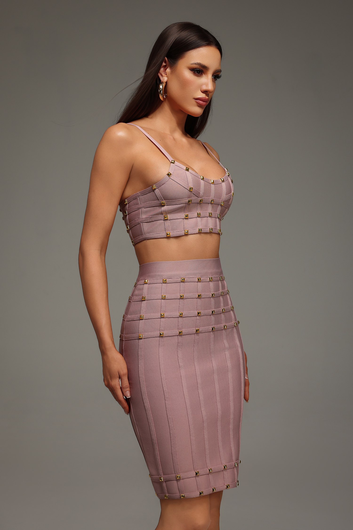 Dora Sleeveless Willow Nails Bandage Mini Two Piece Set