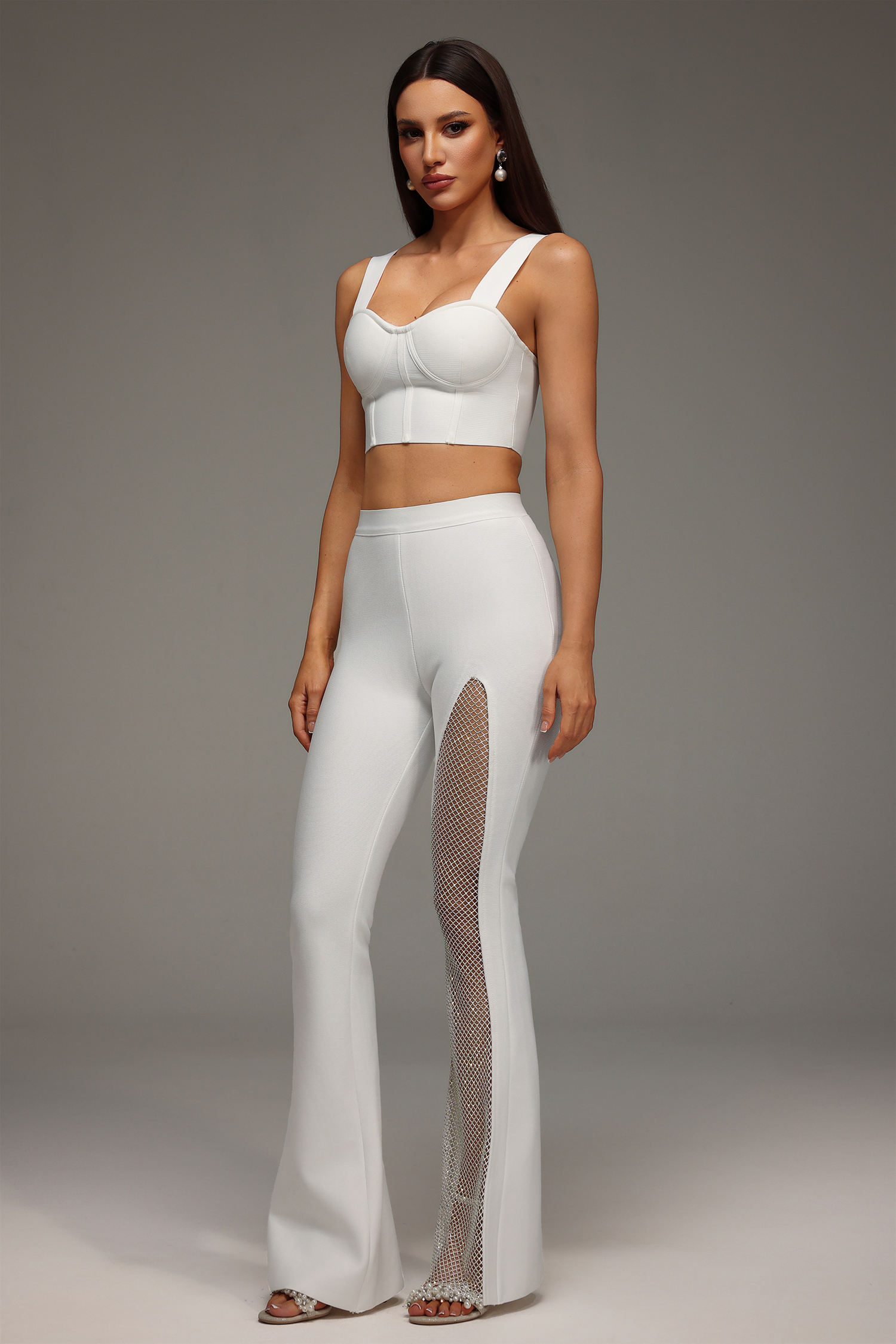 Ziska Sleeveless Hollow Out Concatenate Bandage Two Piece Set
