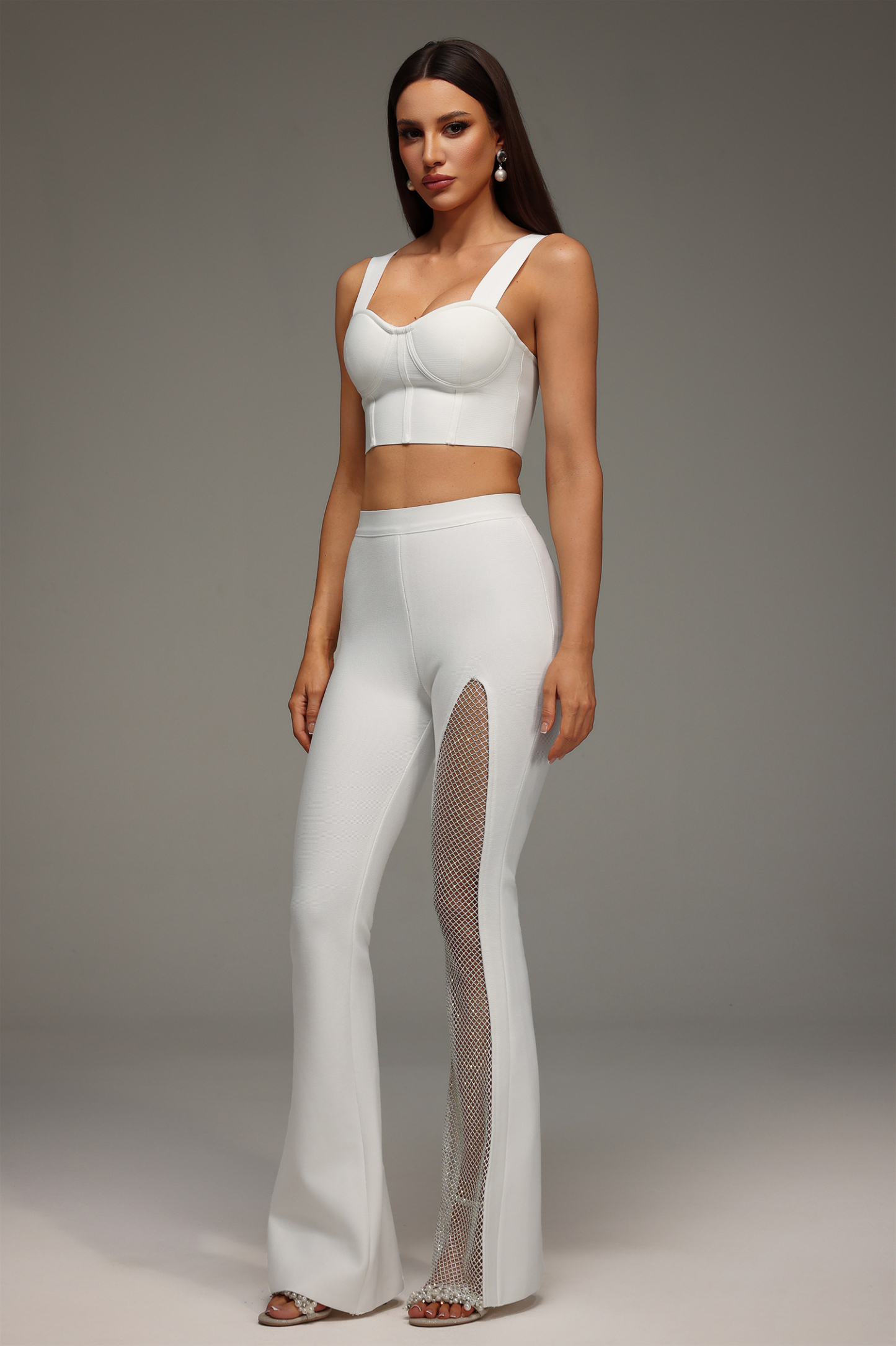 Ziska Sleeveless Hollow Out Concatenate Bandage Two Piece Set