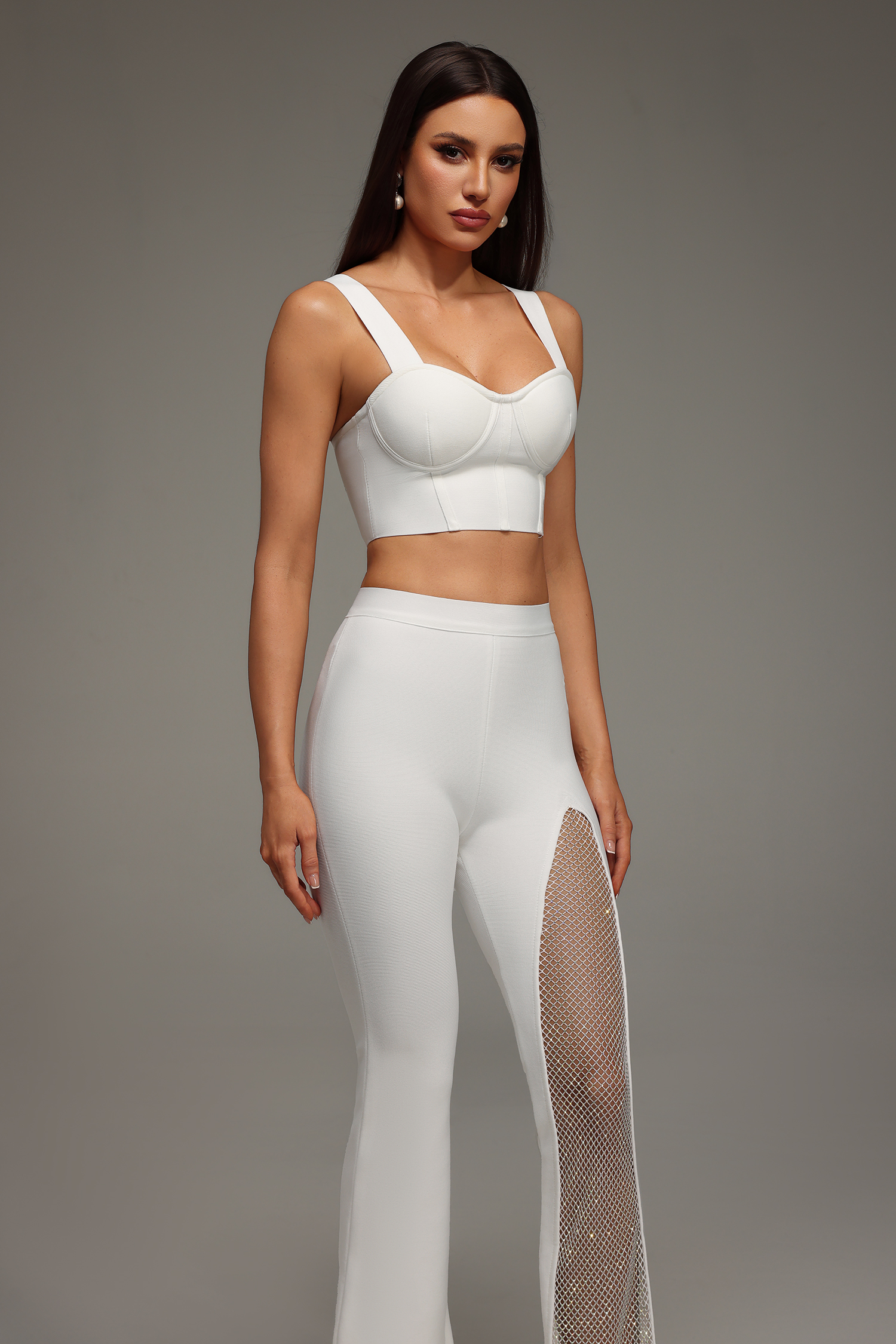 Ziska Sleeveless Hollow Out Concatenate Bandage Two Piece Set