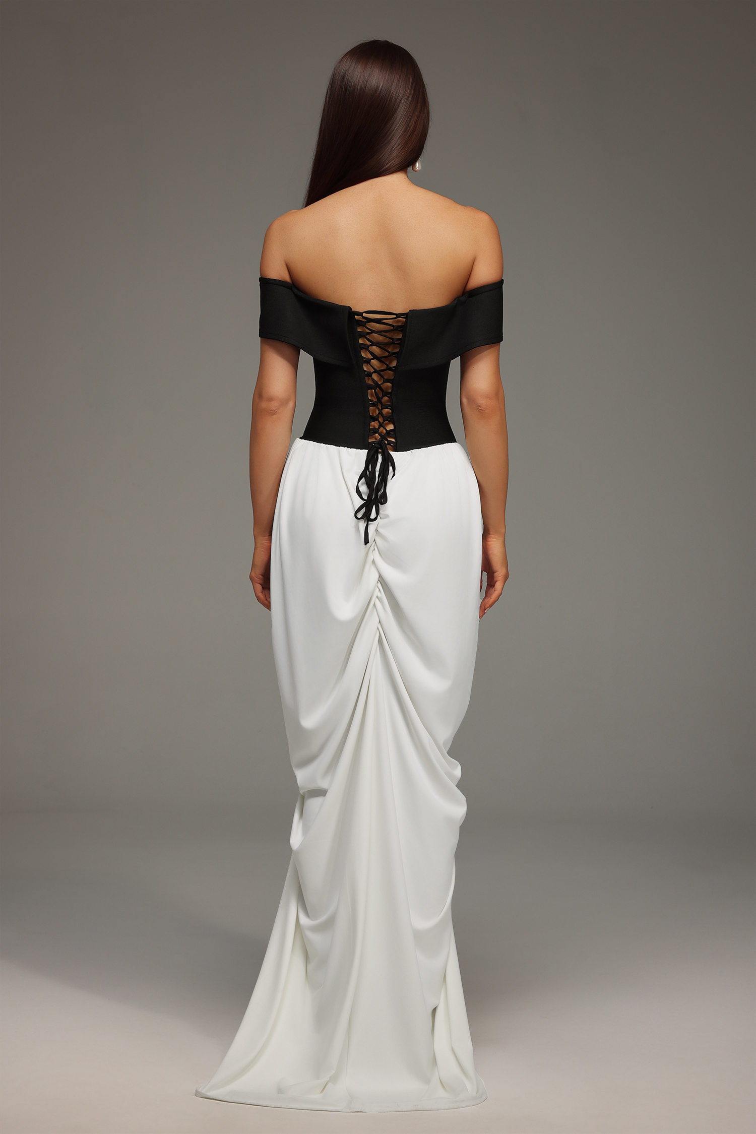 Leha Sleeveless Off The Shoulder Wrinkles Bandage Maxi Dress