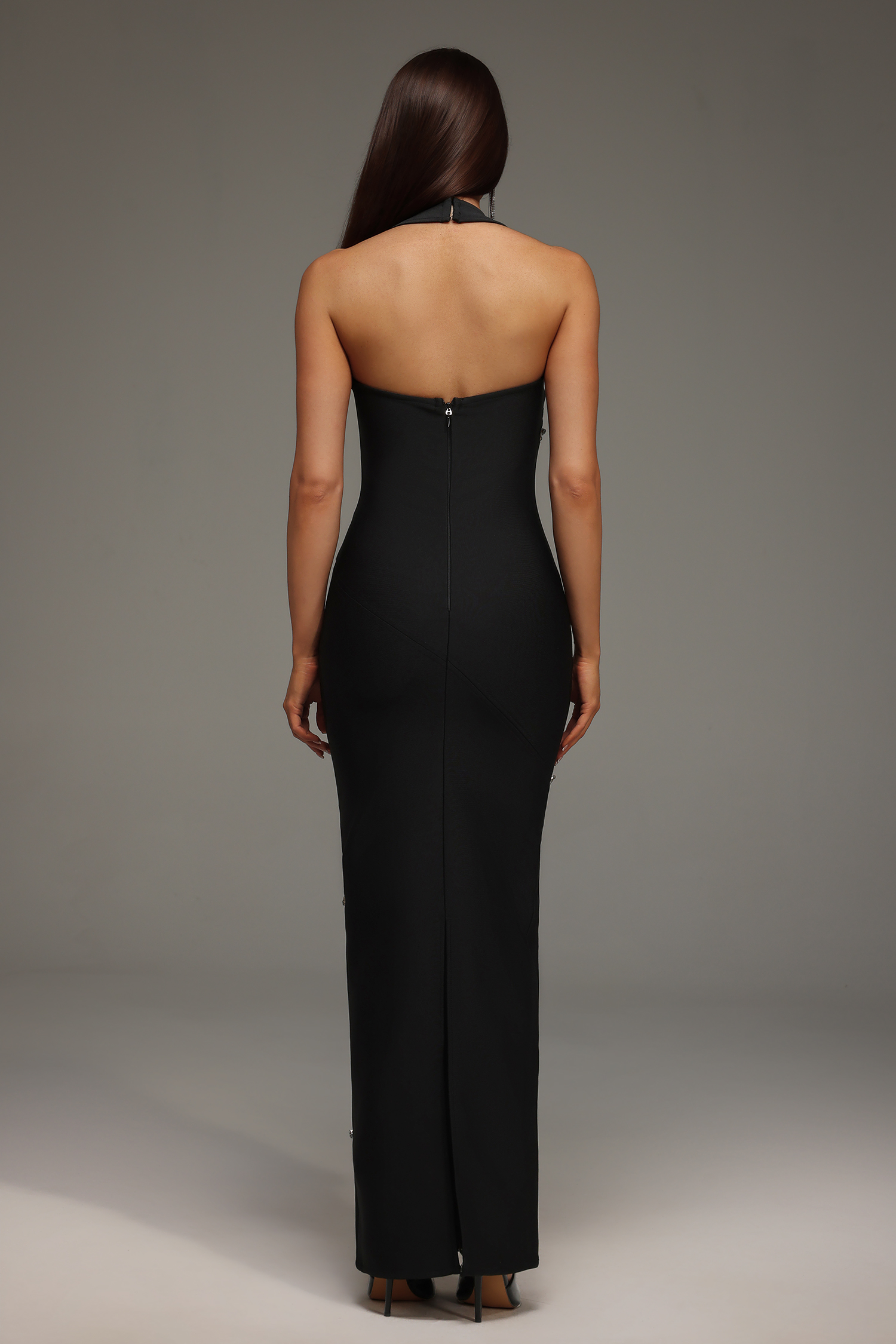 Meryl Halter Diamond Maxi Dress