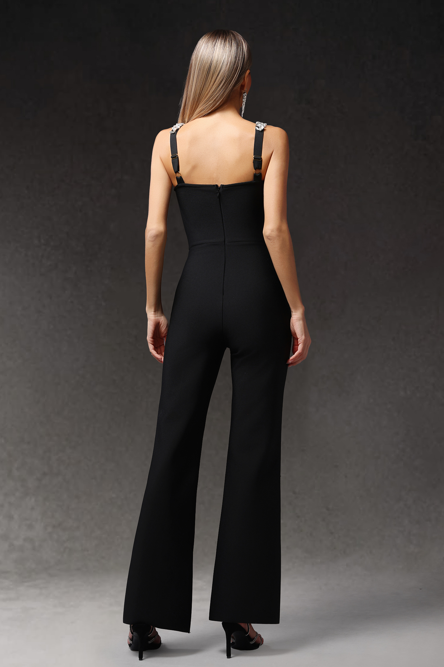 Tearnie Sleeveless Diamond Bandage Maxi Jumpsuit