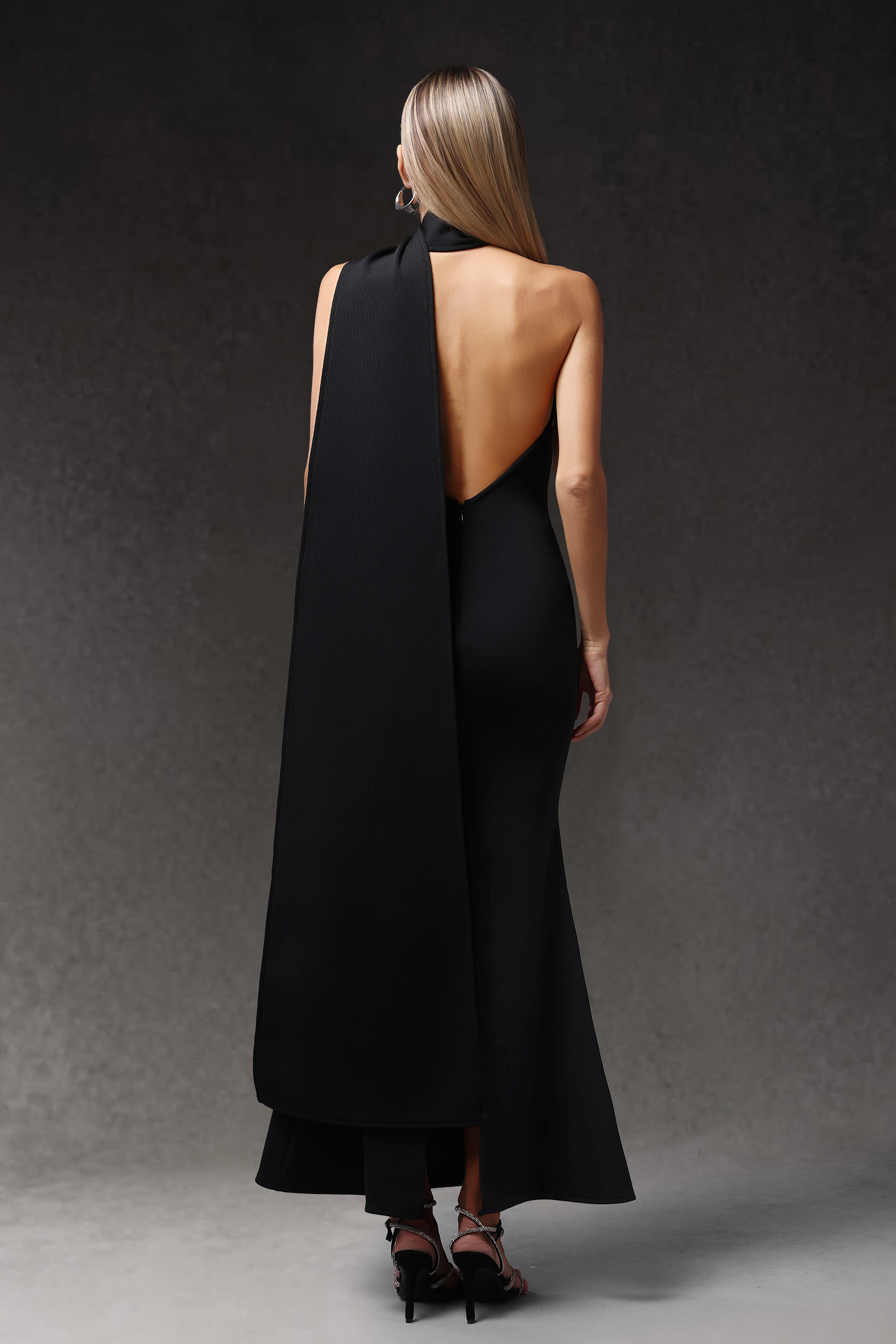 Luva One Shoulder Flower Bandage Maxi Dress