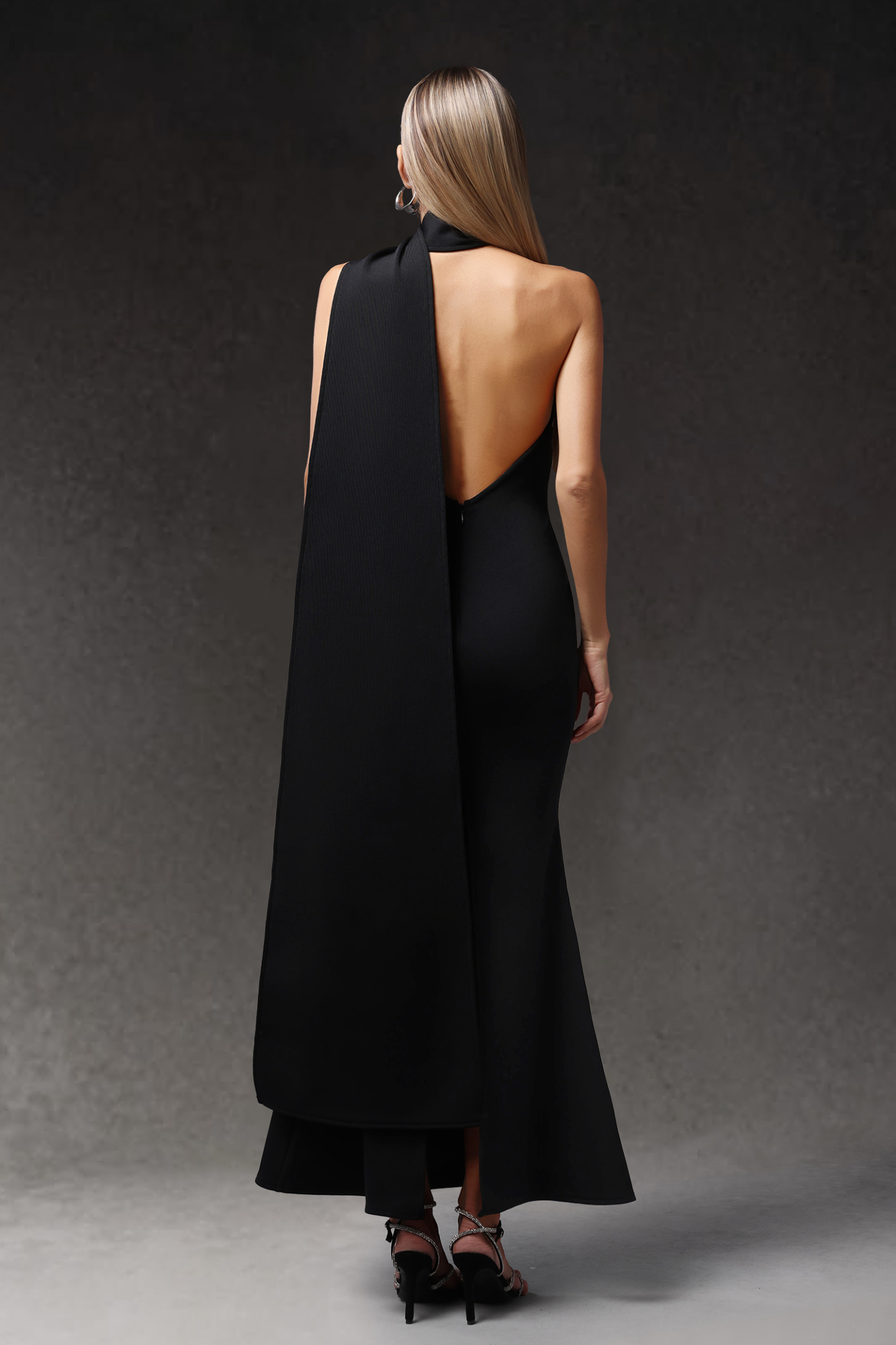 Luva One Shoulder Flower Bandage Maxi Dress