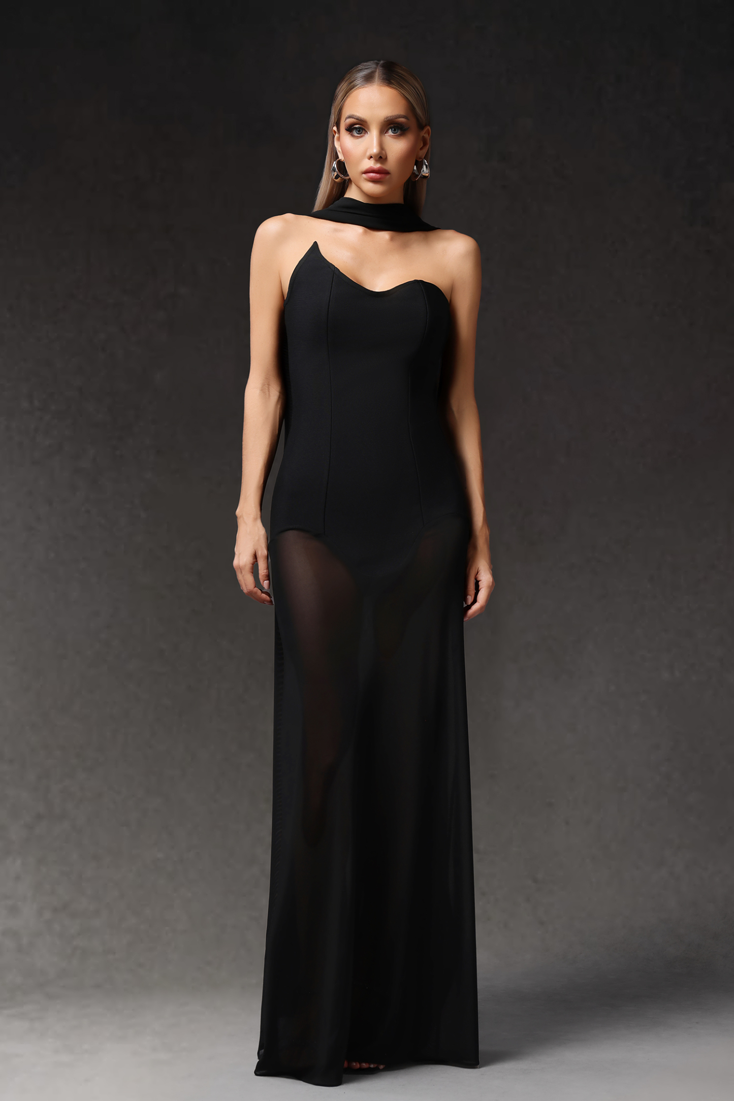 Ezgi Sleeveless Tulle Ribbon Bandage Maxi Dress – Bellabarnett