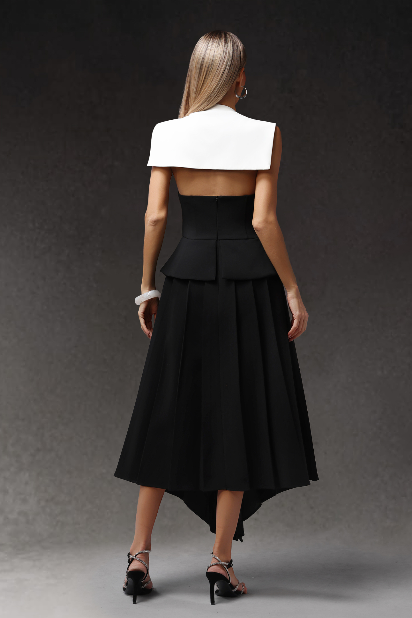 Veronic Sleeveless Irregular Hollow Out Maxi Dress