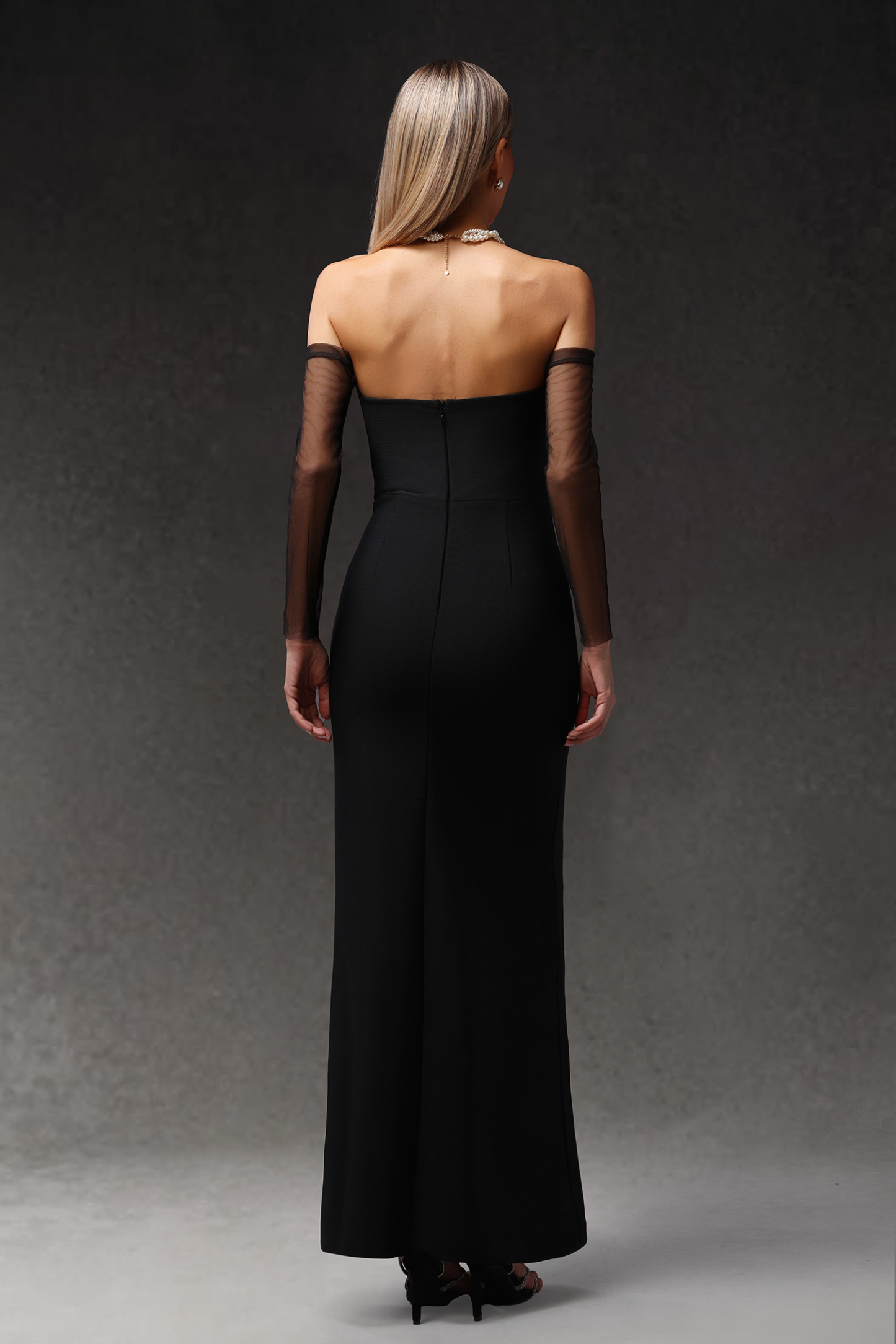 Kendall Sleeveless Flower Long Sleeves Bandage Maxi Dress