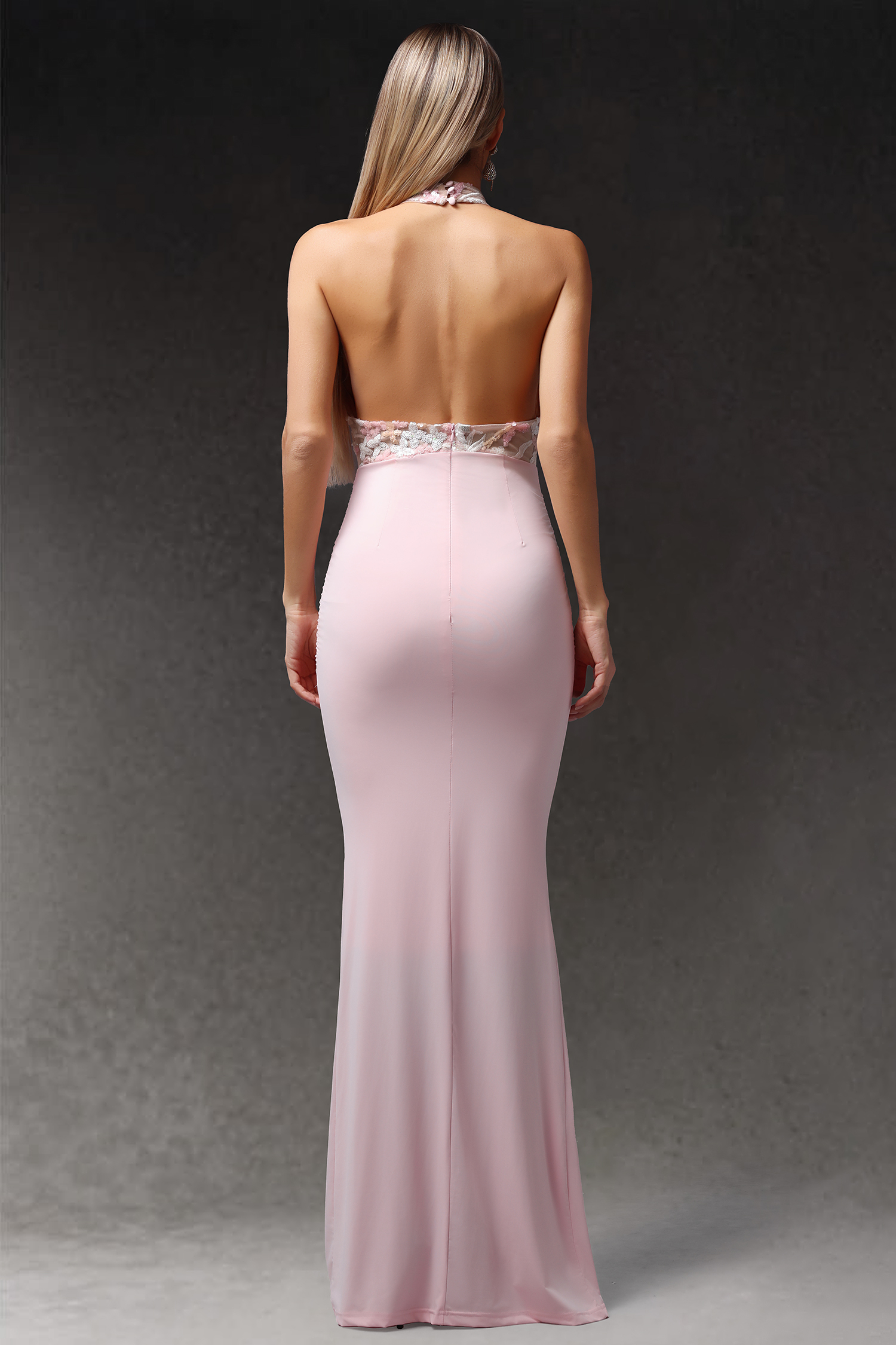 Eigra Halter Sleeveless Fold Maxi Dress