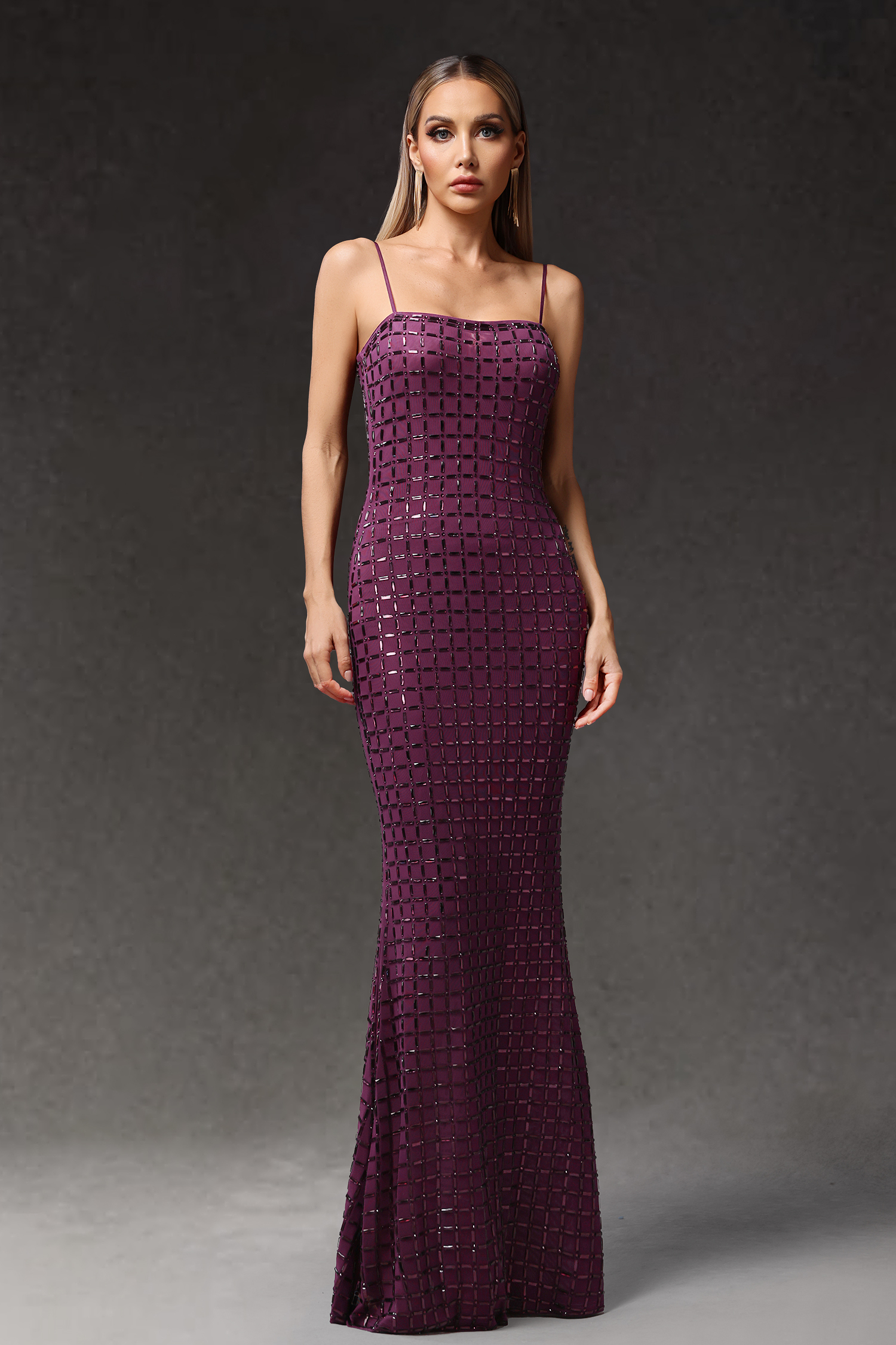 Zavala Sleeveless Diamond Maxi Dress