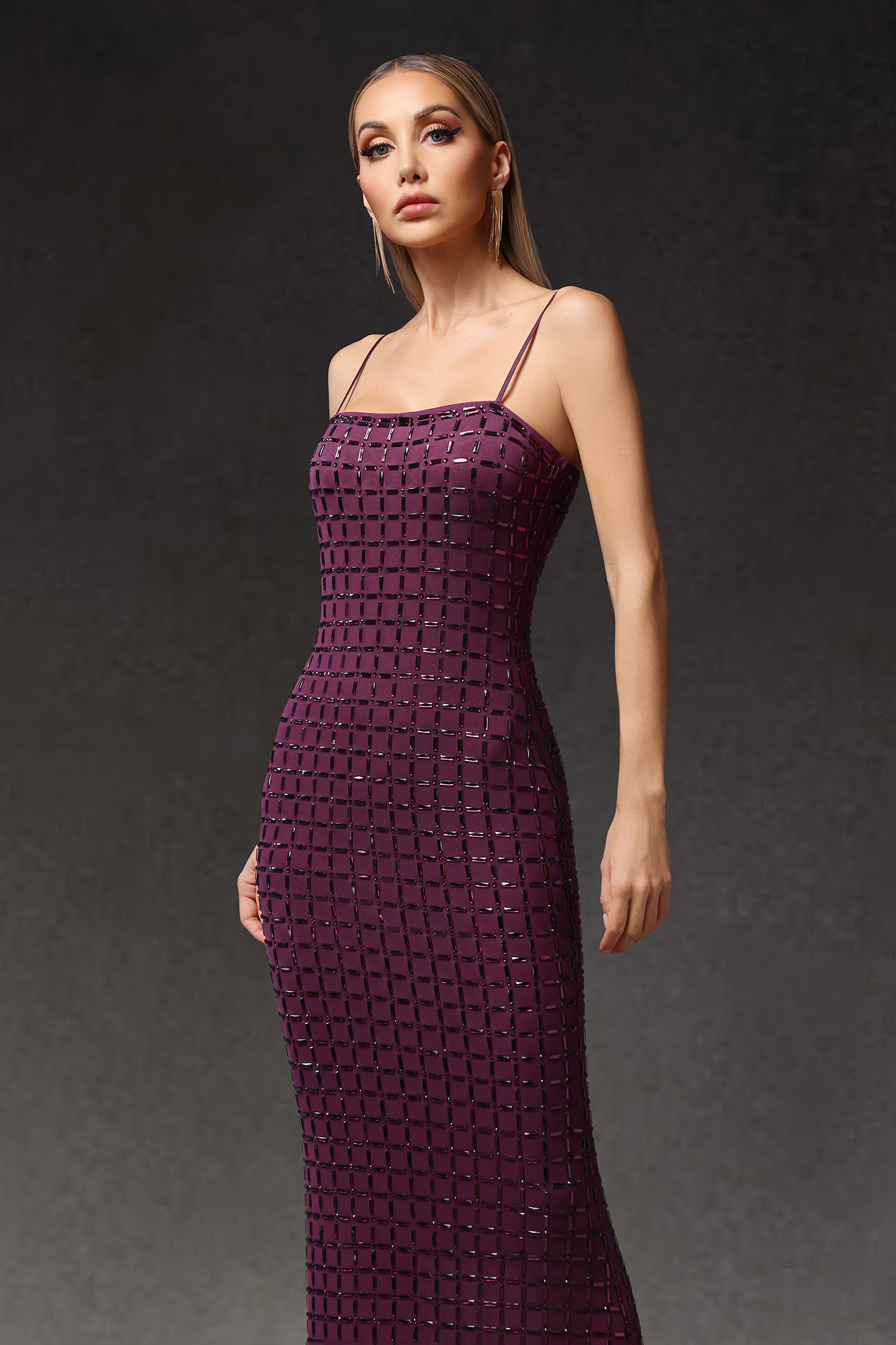 Zavala Sleeveless Diamond Maxi Dress