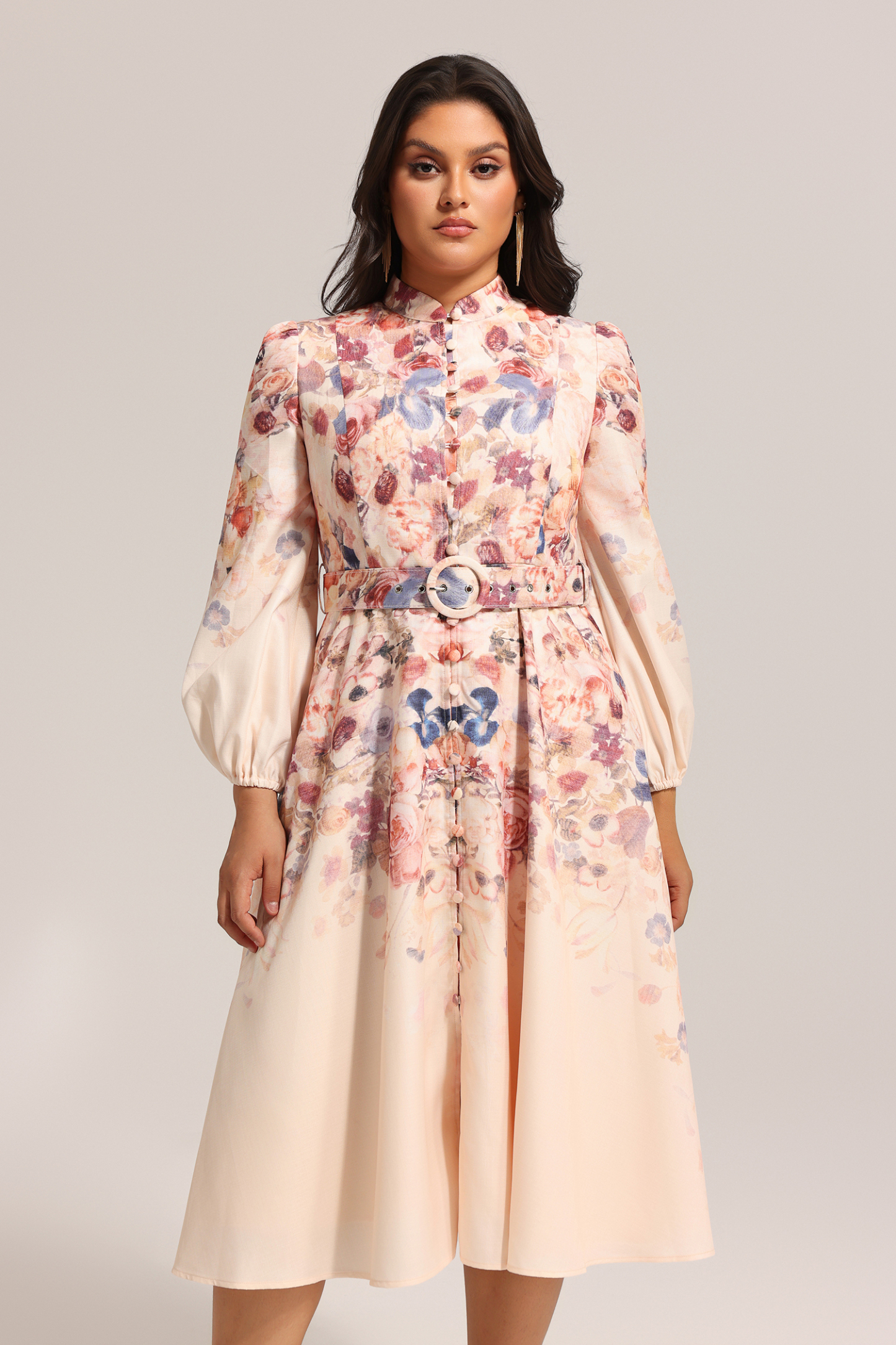 Heisel Button-Front Printed Midi Dress