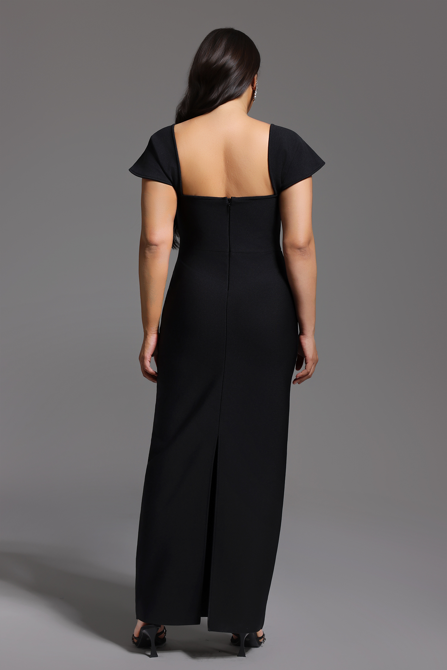 Romelle Short Sleeve Diamond Bandage Maxi Dress