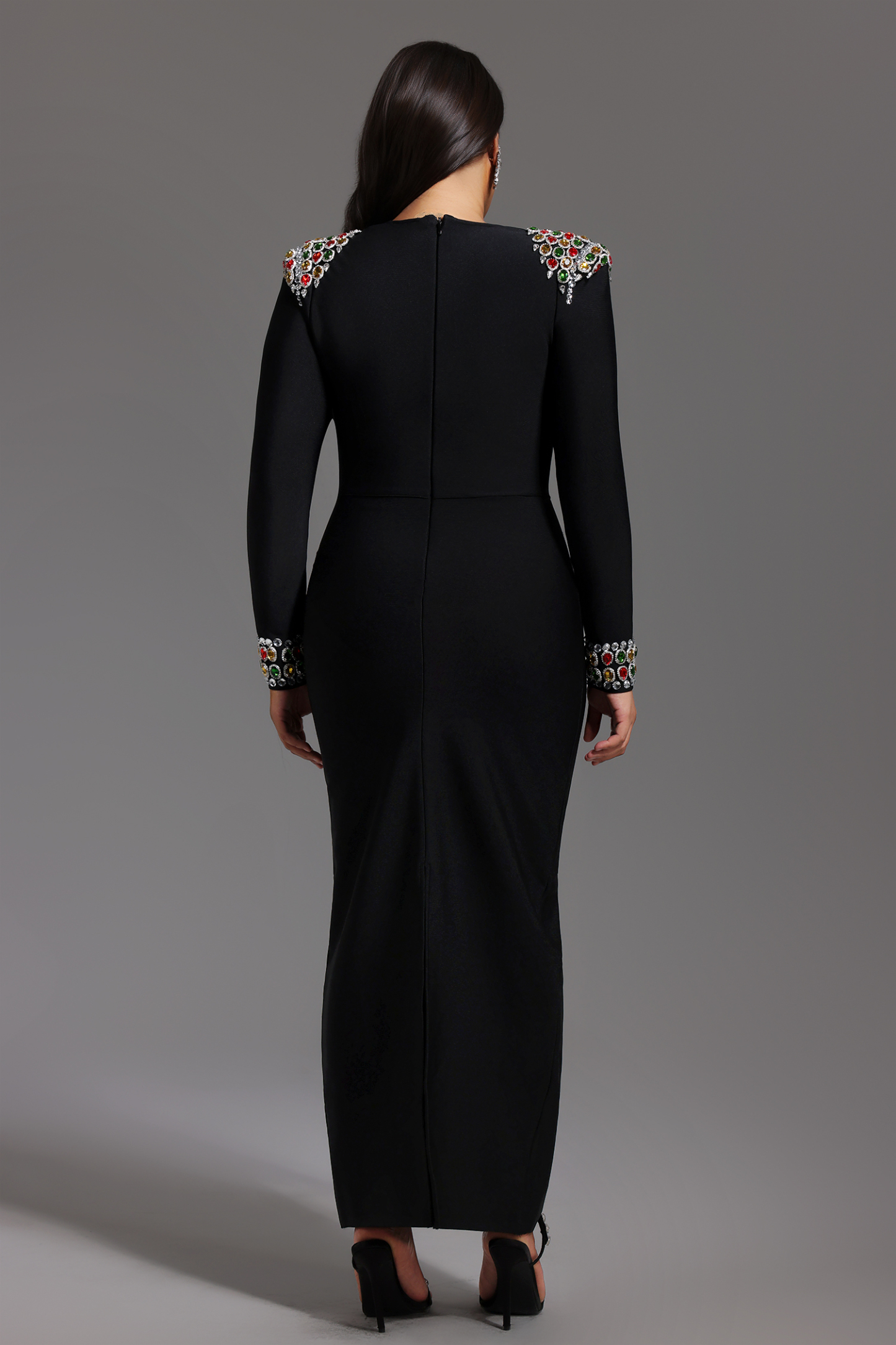 Niaca Rhinestones Bandage Midi Dress