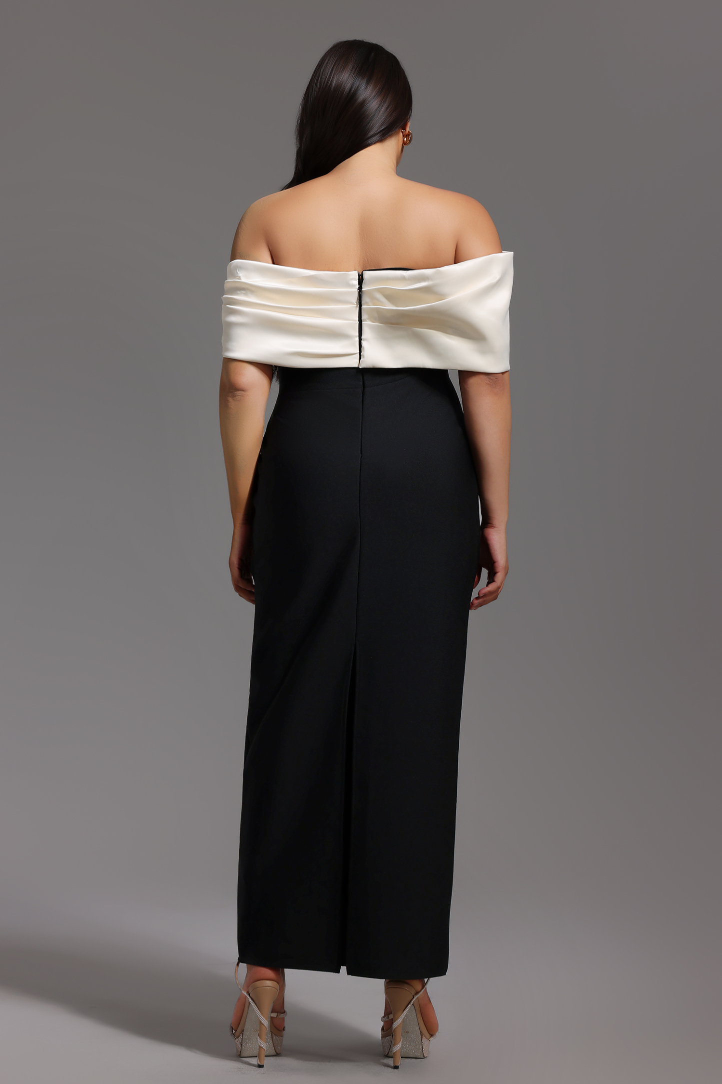 Lala Off-The-Shoulder Fold Bandage Maxi Dress