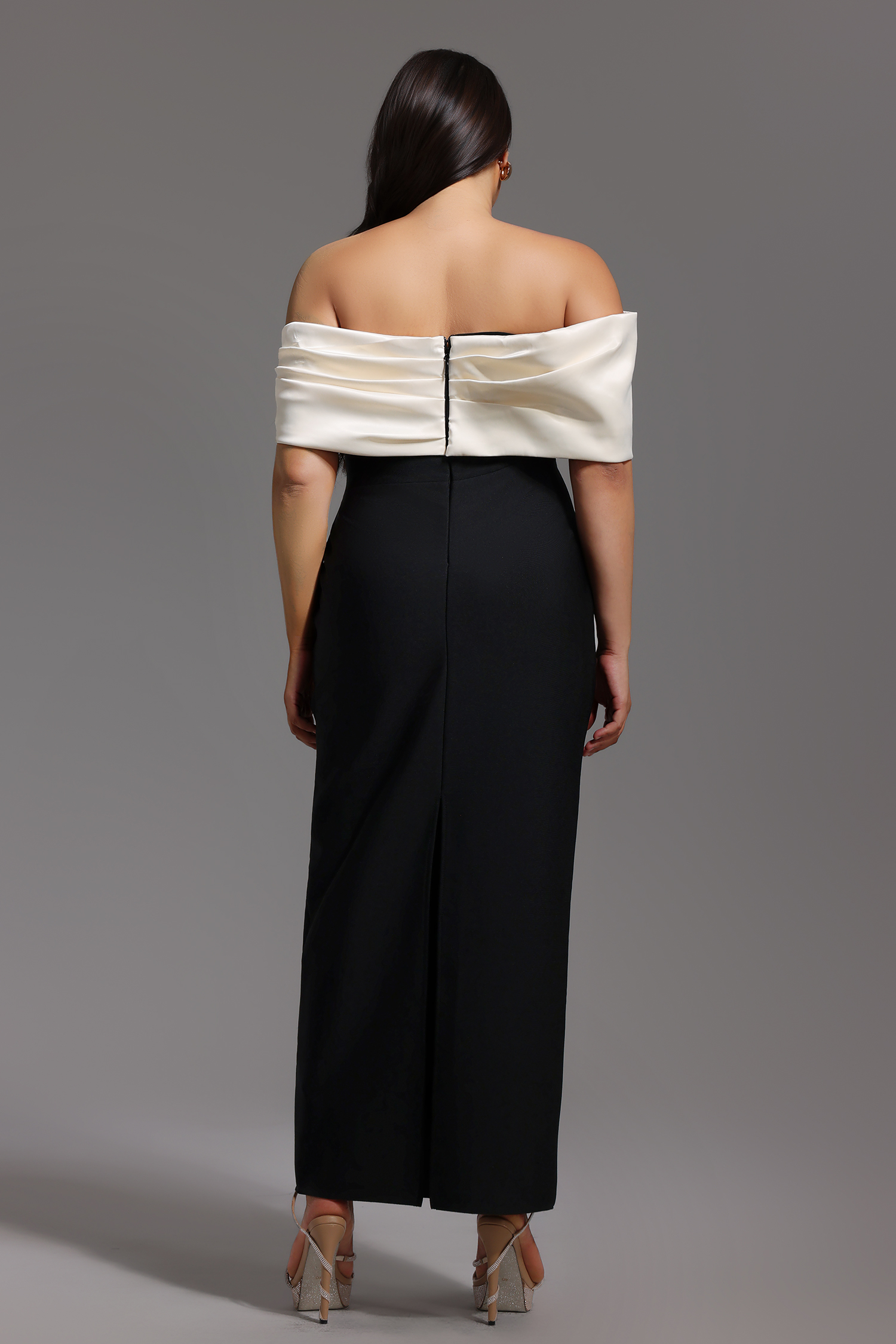 Lala Off-The-Shoulder Fold Bandage Maxi Dress