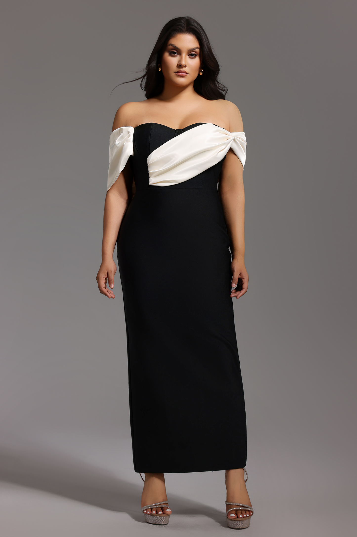 Lala Off-The-Shoulder Fold Bandage Maxi Dress