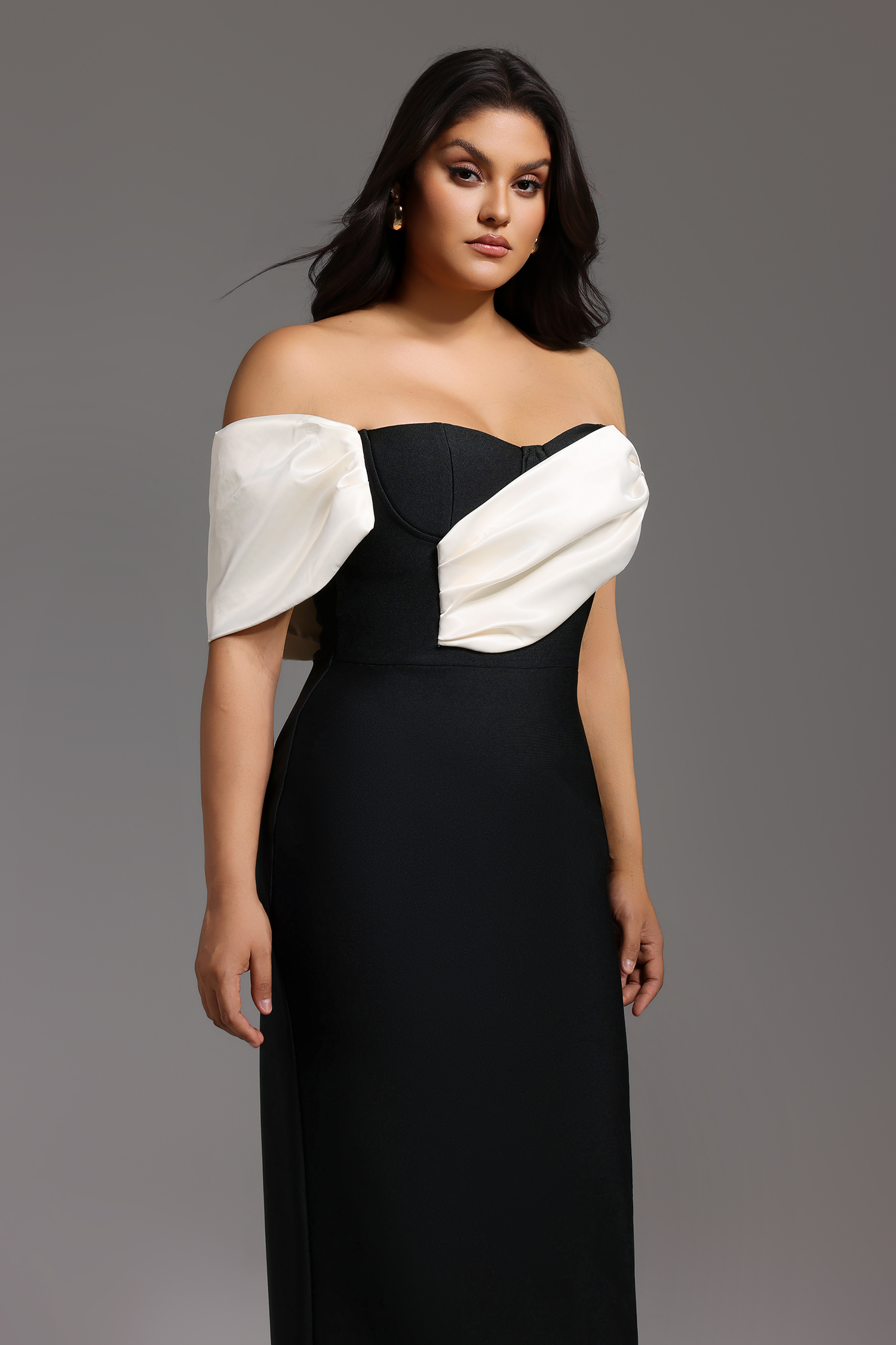 Lala Off-The-Shoulder Fold Bandage Maxi Dress
