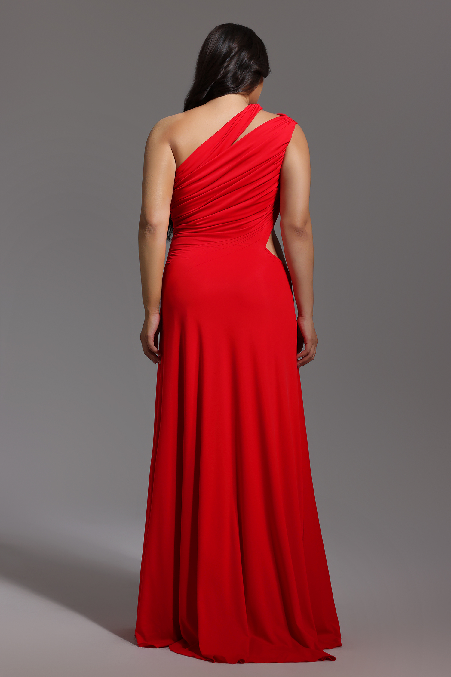 Xlyia High Slit Hollowed-out Maxi Dress