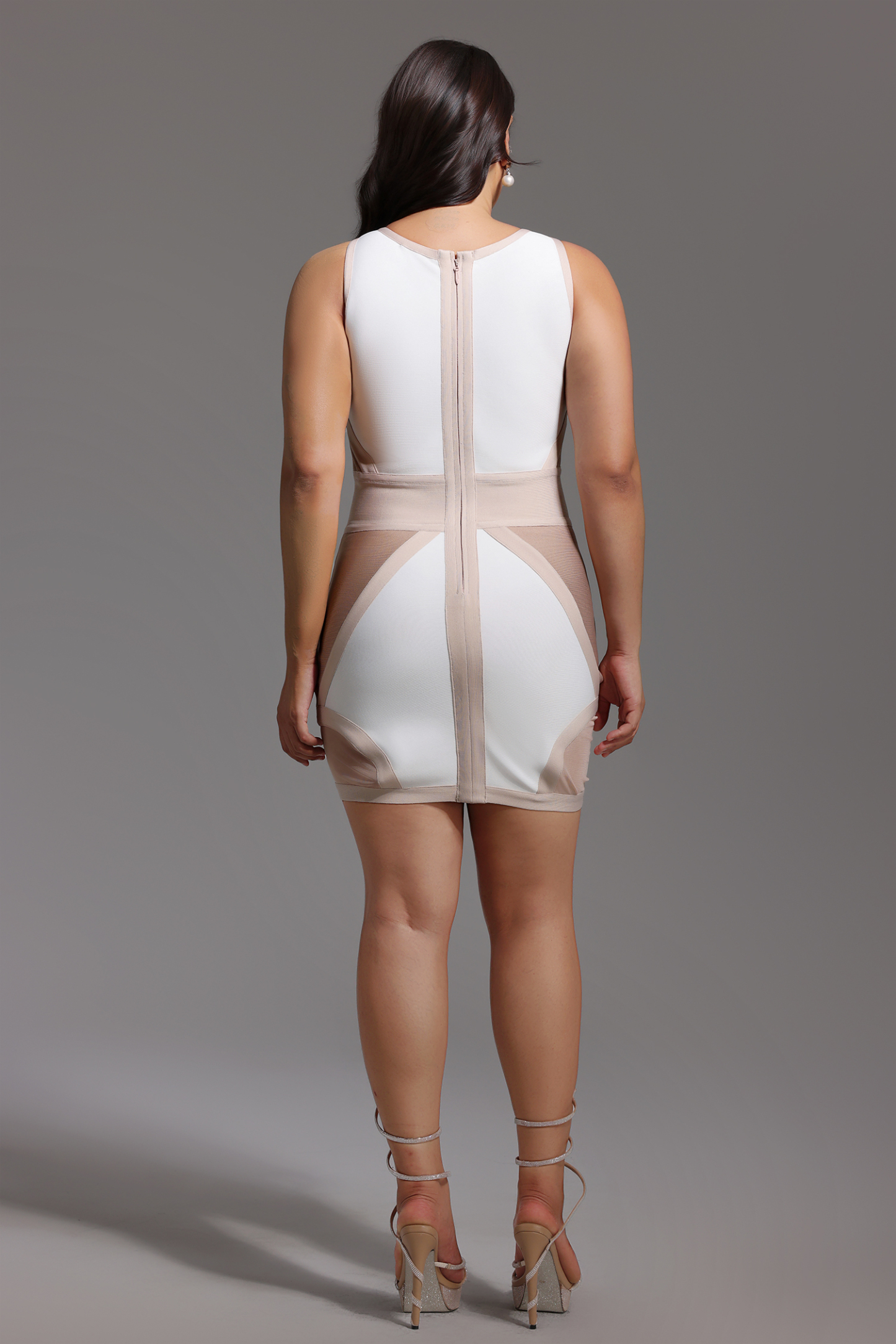 Locia Sleeveless Color Matching Bandage Midi Dress