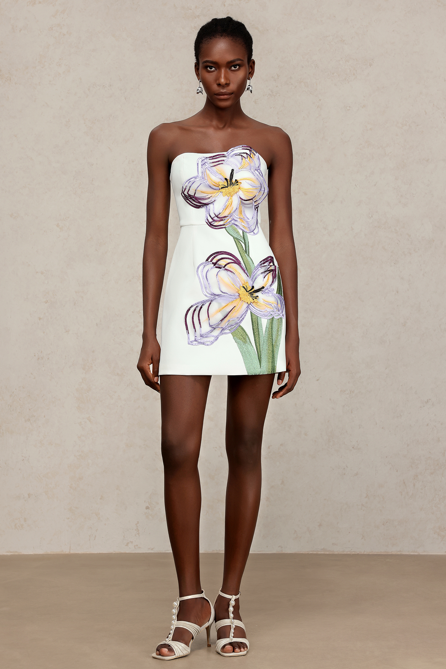 Ginny Sleeveless Embroidery Flowers Mini Dress
