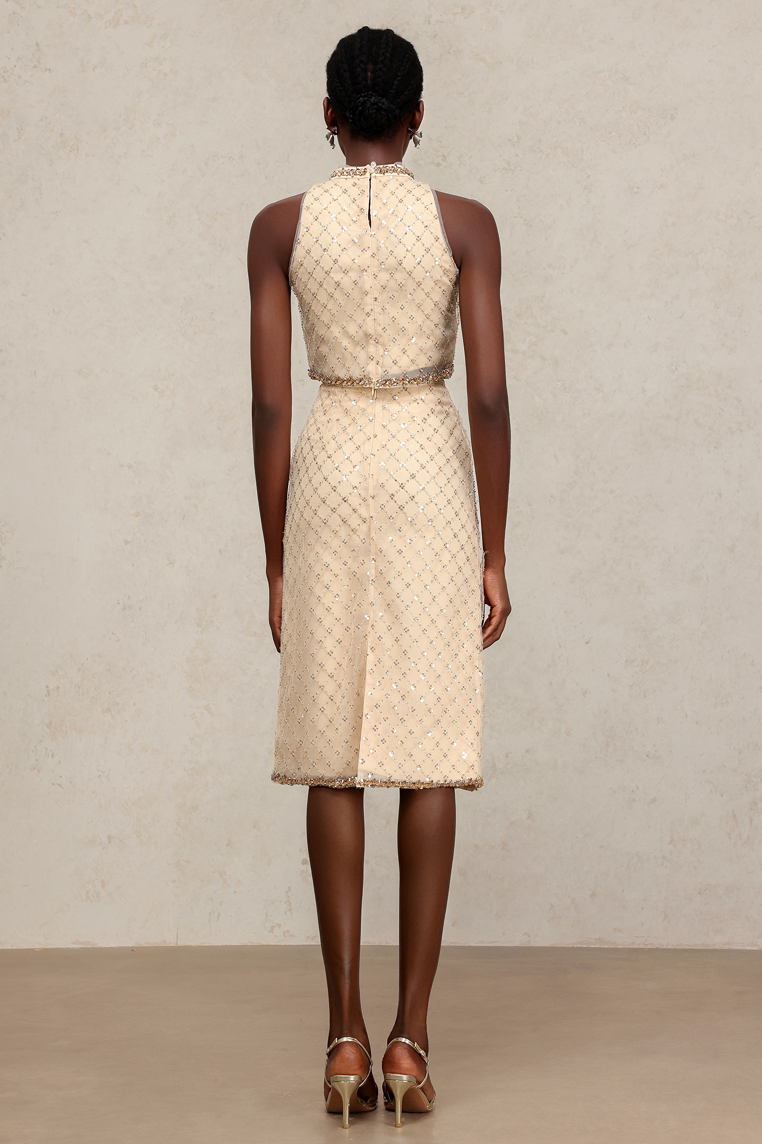 Keeli Sequin Sleeveless Top And Skirt Two-Piece Set