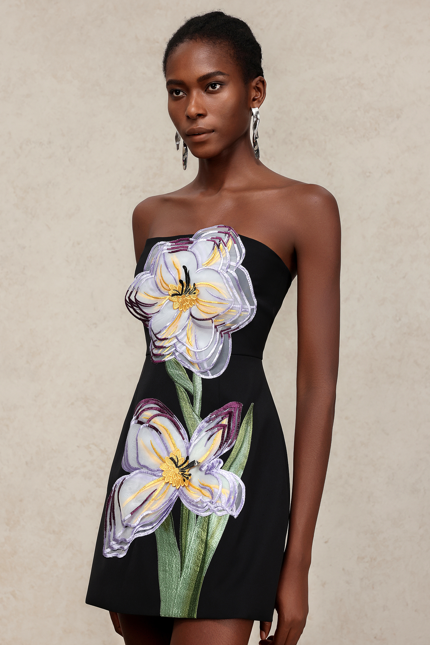 Mavis Sleeveless Embroidery Flowers Mini Dress
