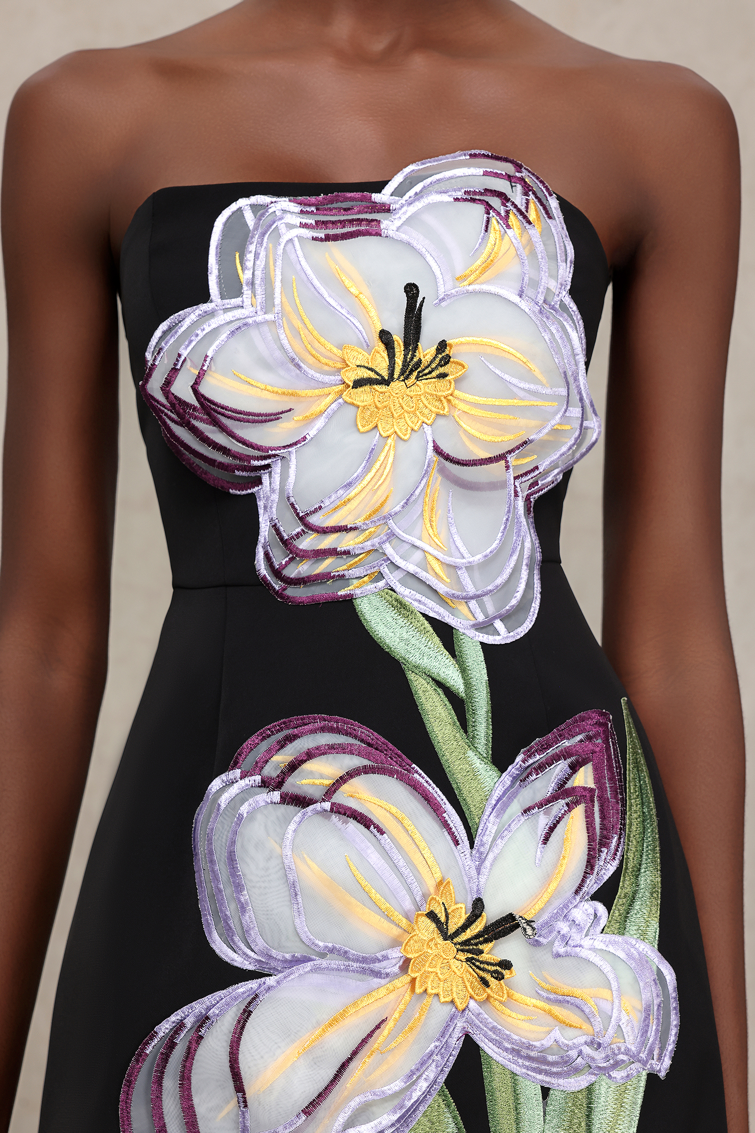 Mavis Sleeveless Embroidery Flowers Mini Dress