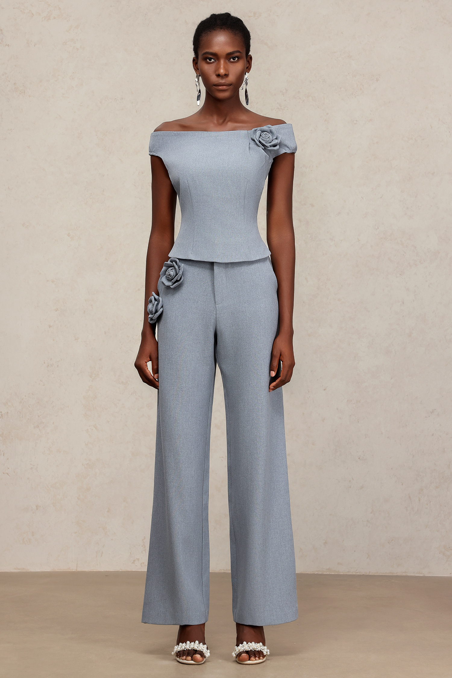 Hakula Sleeveless Flowers Top And Pants Two-Piece Set