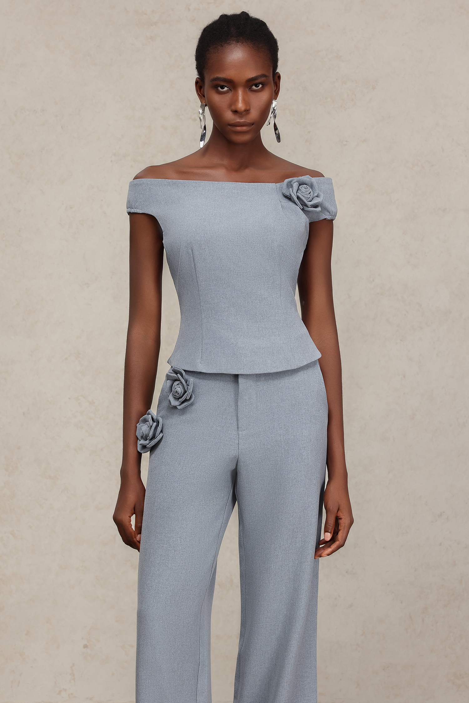 Hakula Sleeveless Flowers Top And Pants Two-Piece Set