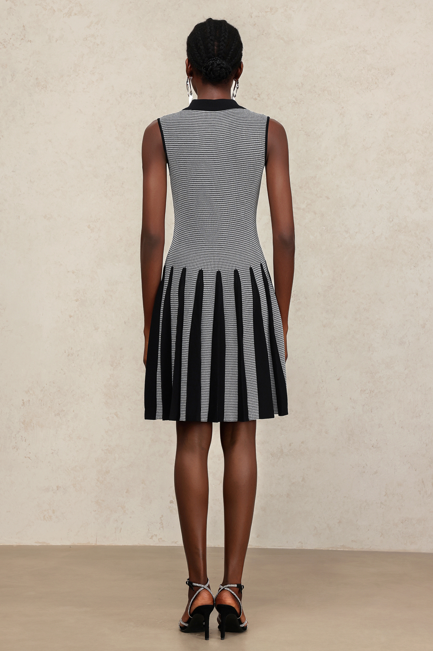 Kyler Lapel Sleeveless Folds Mini Dress