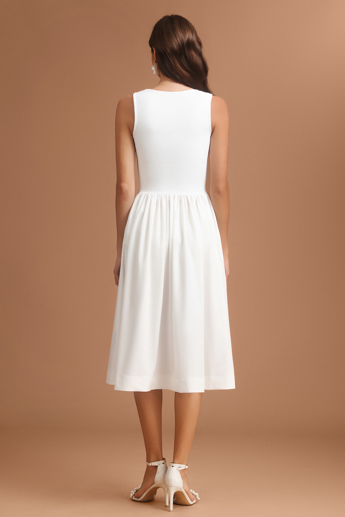 Tereza Square Collar Halter Butterfly Midi Dress