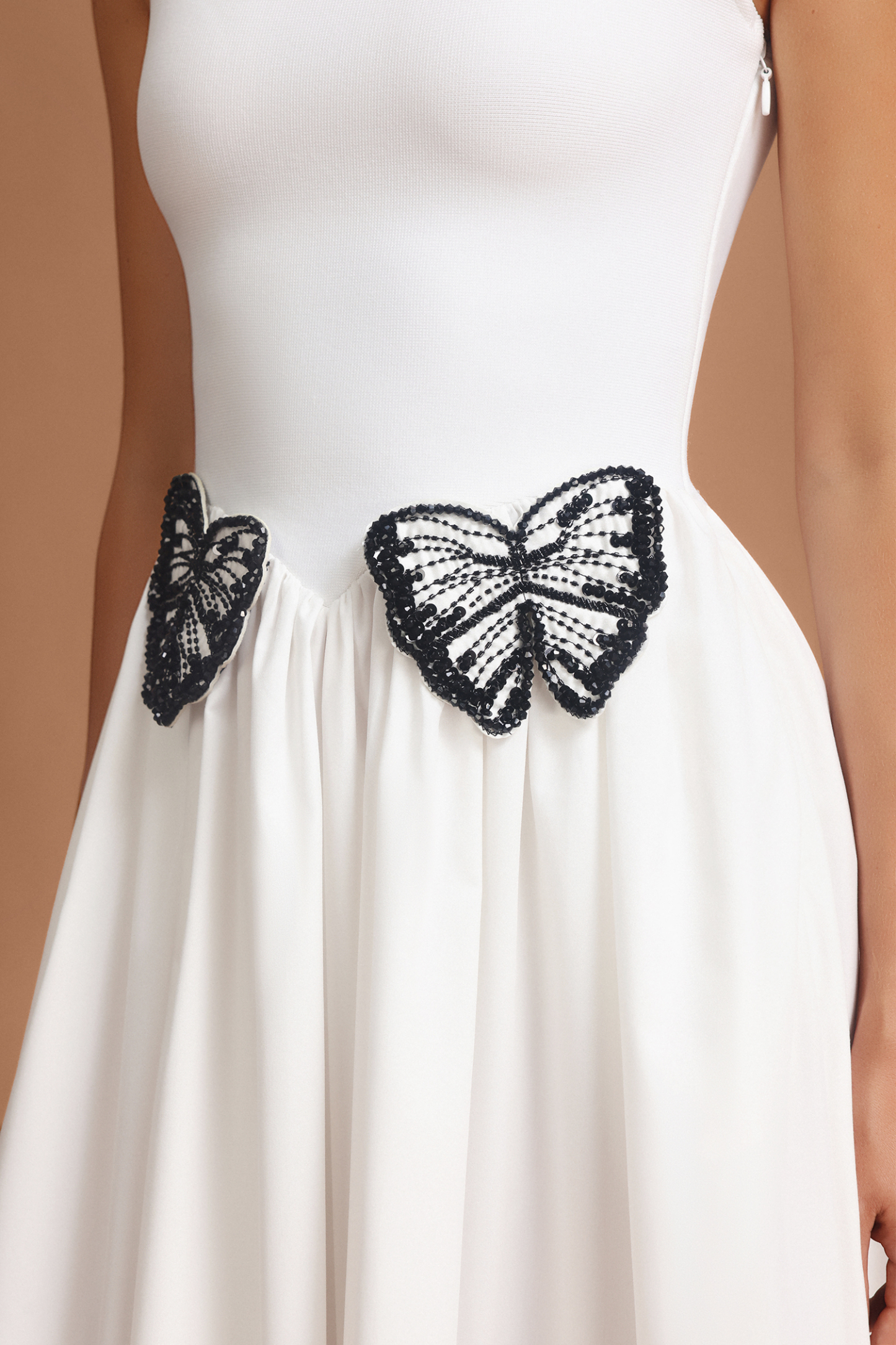 Tereza Square Collar Halter Butterfly Midi Dress