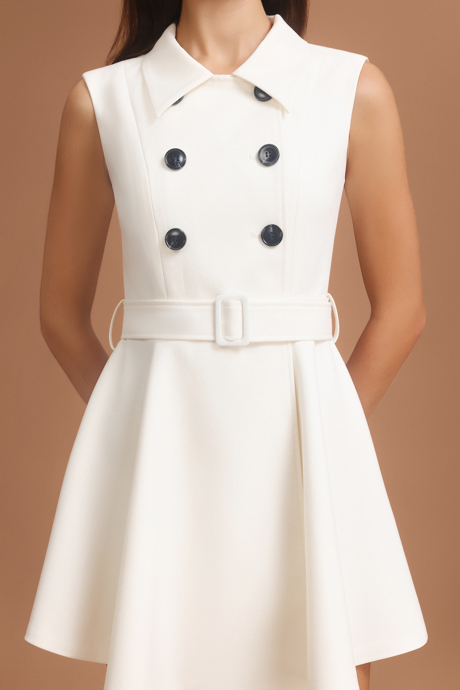 Sabina Lapel Sleeveless Mini Dress