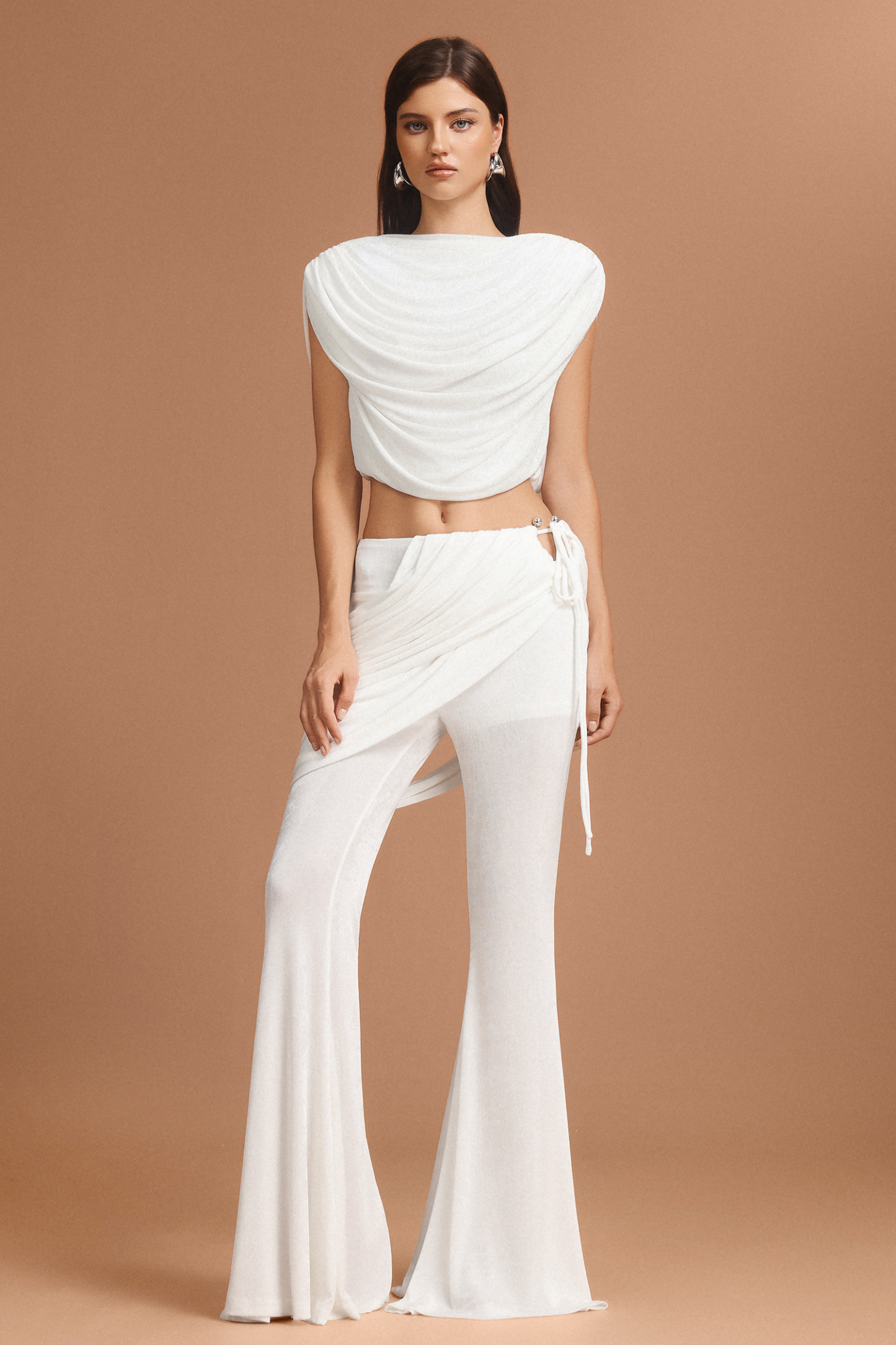 Liaci Sleeveless Folds Top And Pants Two-Piece Set