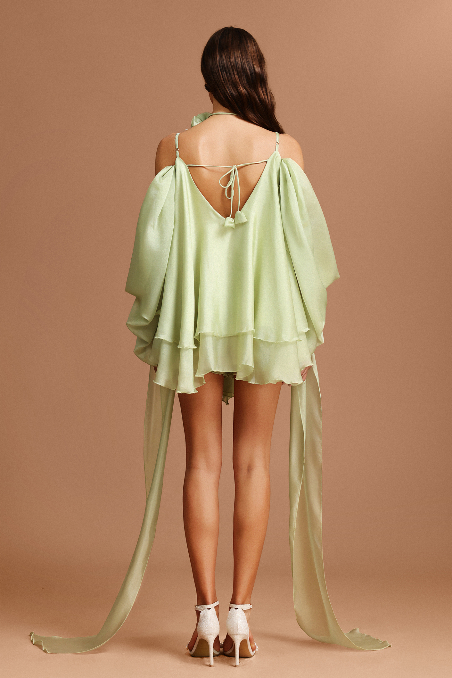 Shirley Halter Flowers Mini Dress