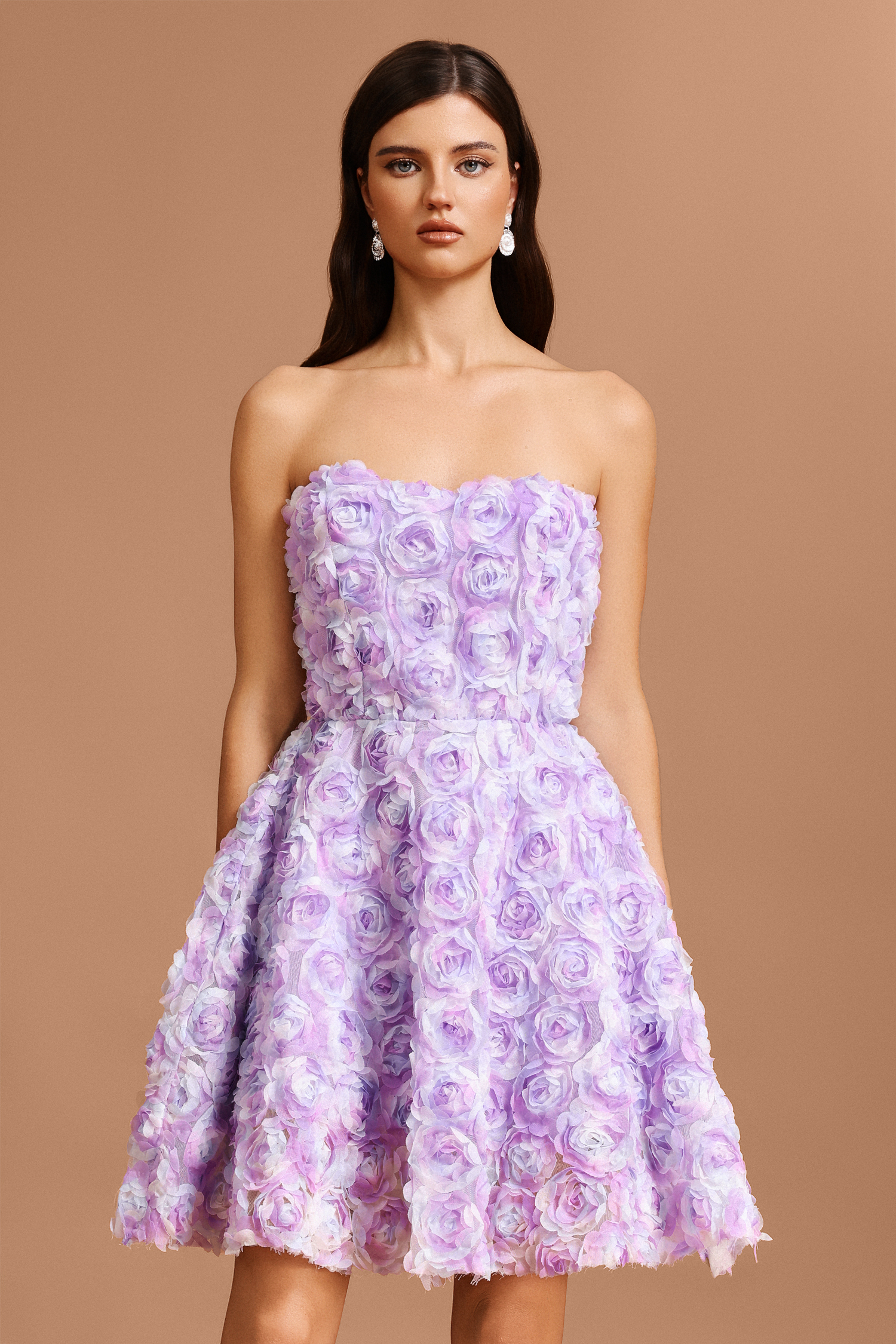 Jaylee Sleeveless Flowers Mini Dress