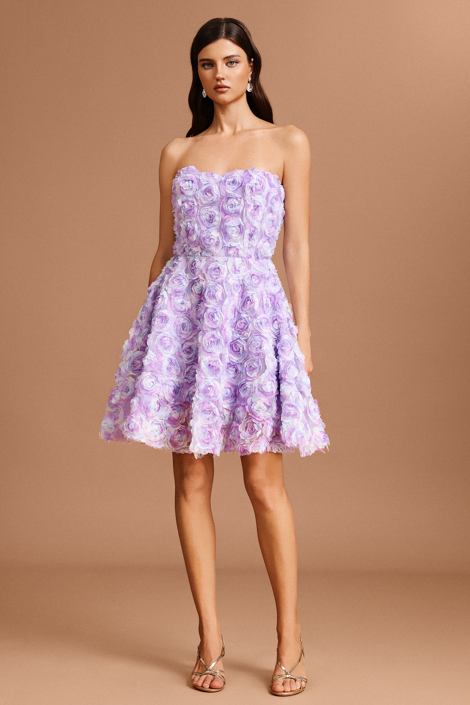Jaylee Sleeveless Flowers Mini Dress