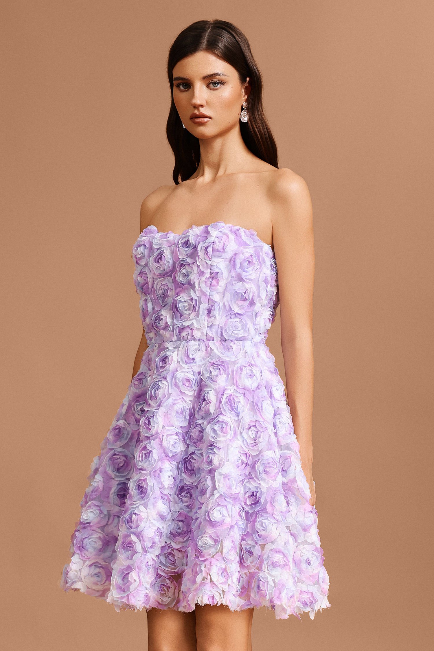Jaylee Sleeveless Flowers Mini Dress