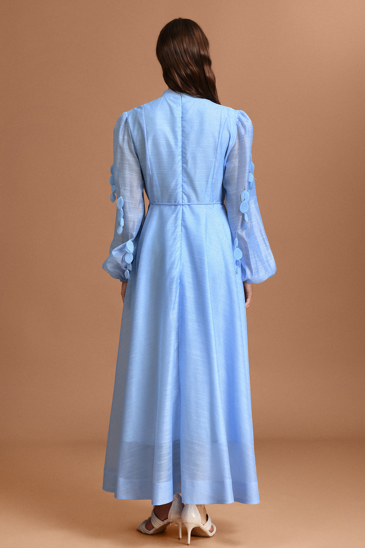 Eren Long Sleeves Flowers Tassels Maxi Dress