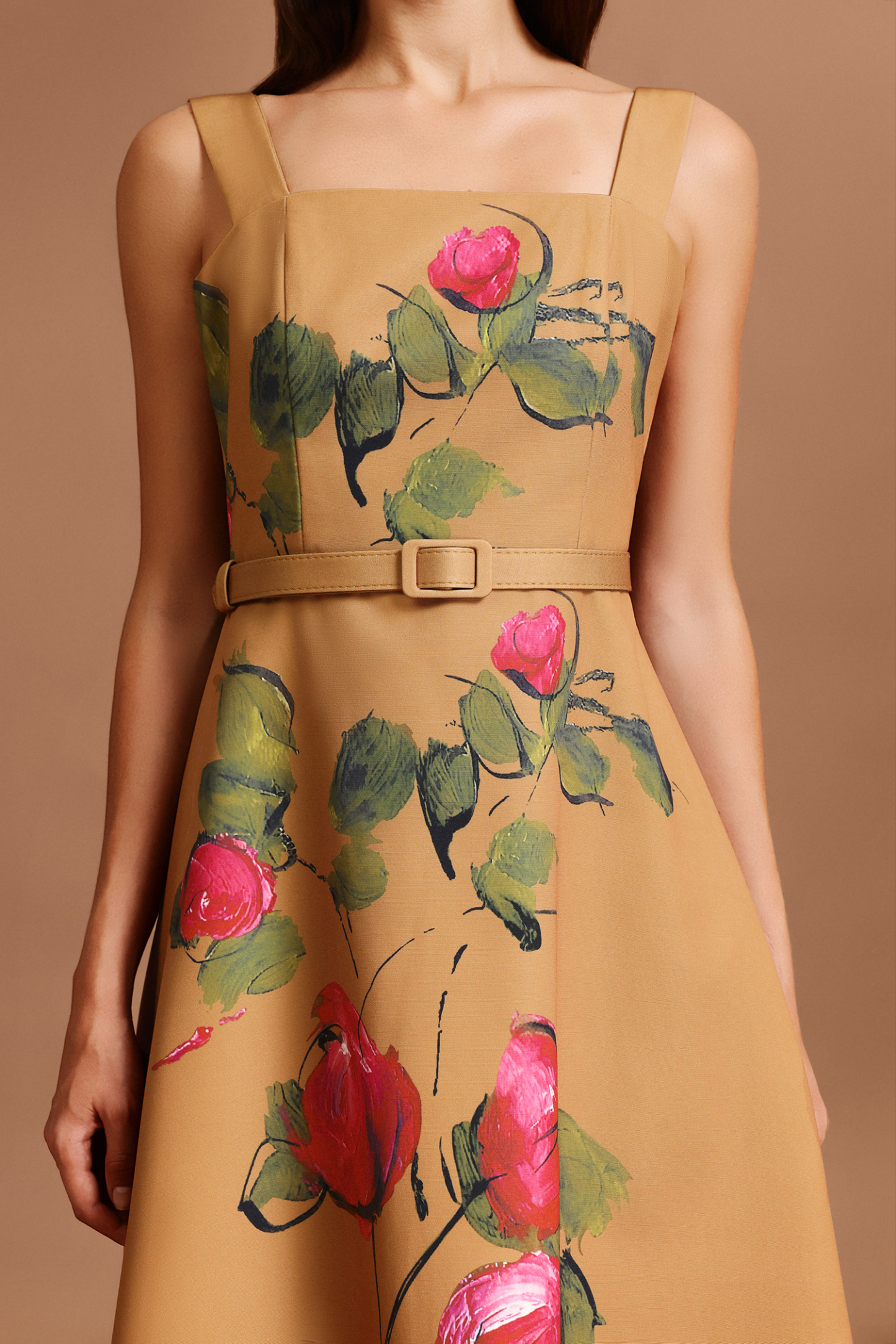 Noor Halter Floral Printed Midi Dress