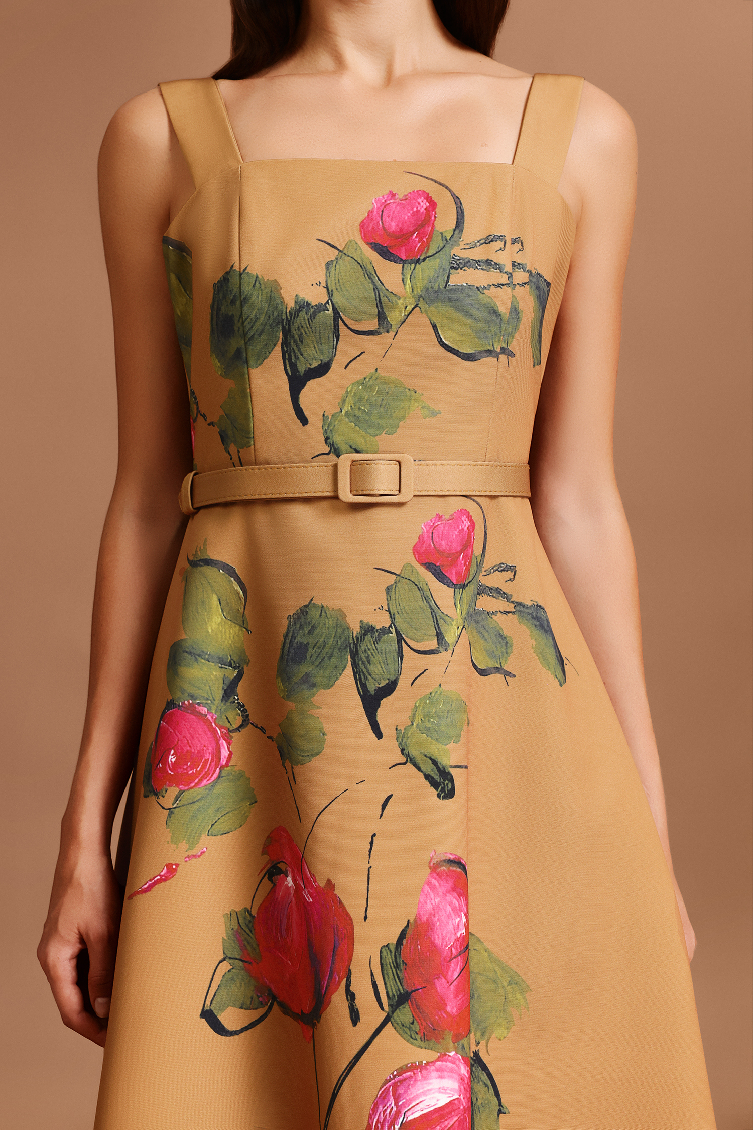 Noor Halter Floral Printed Midi Dress