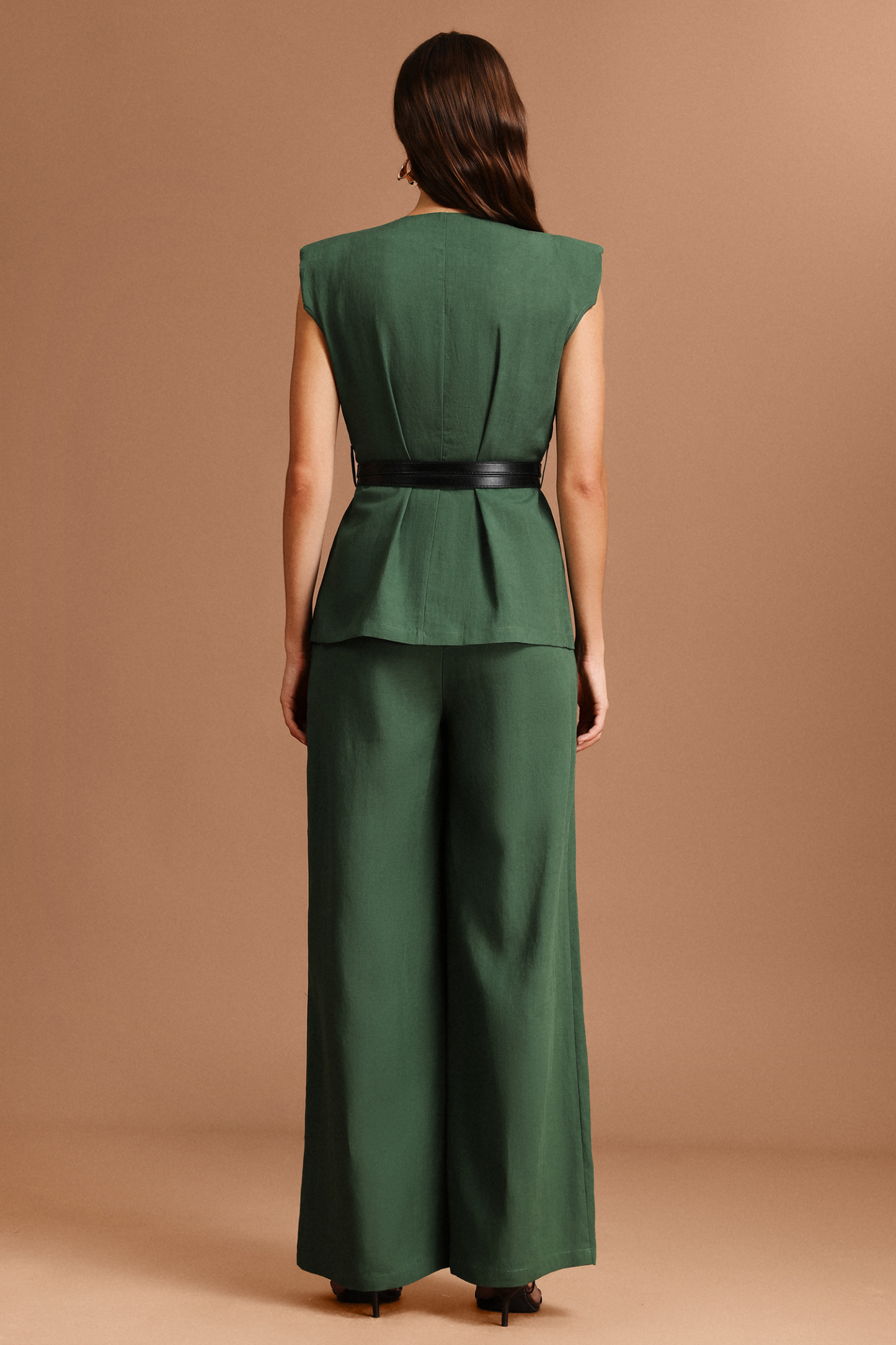 Jenn V-Neck Sleeveless Top And Pants Two-Piece Set