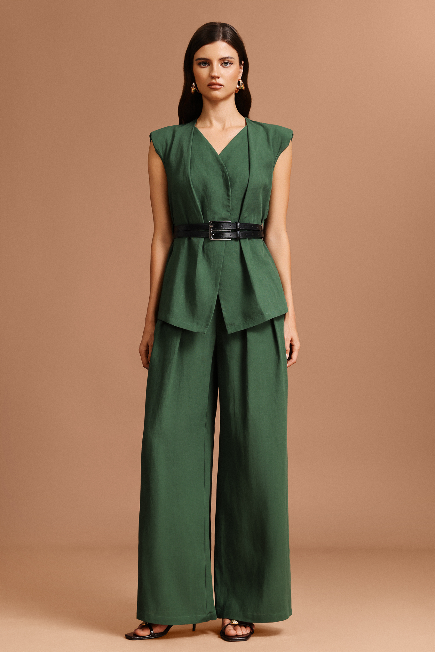 Jenn V-Neck Sleeveless Top And Pants Two-Piece Set