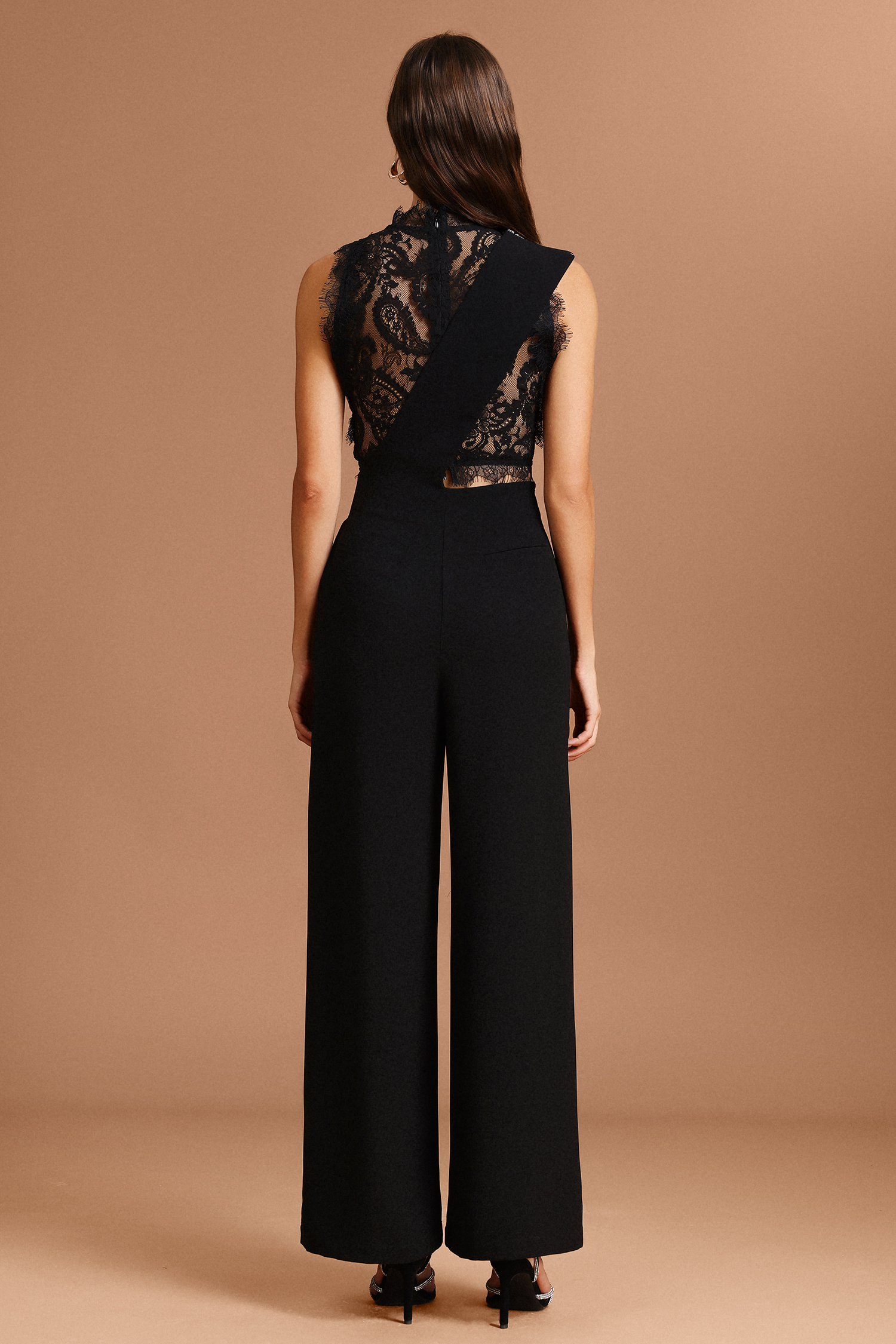 Xiacly Sleeveless Lace Top And Pants Two-Piece Set
