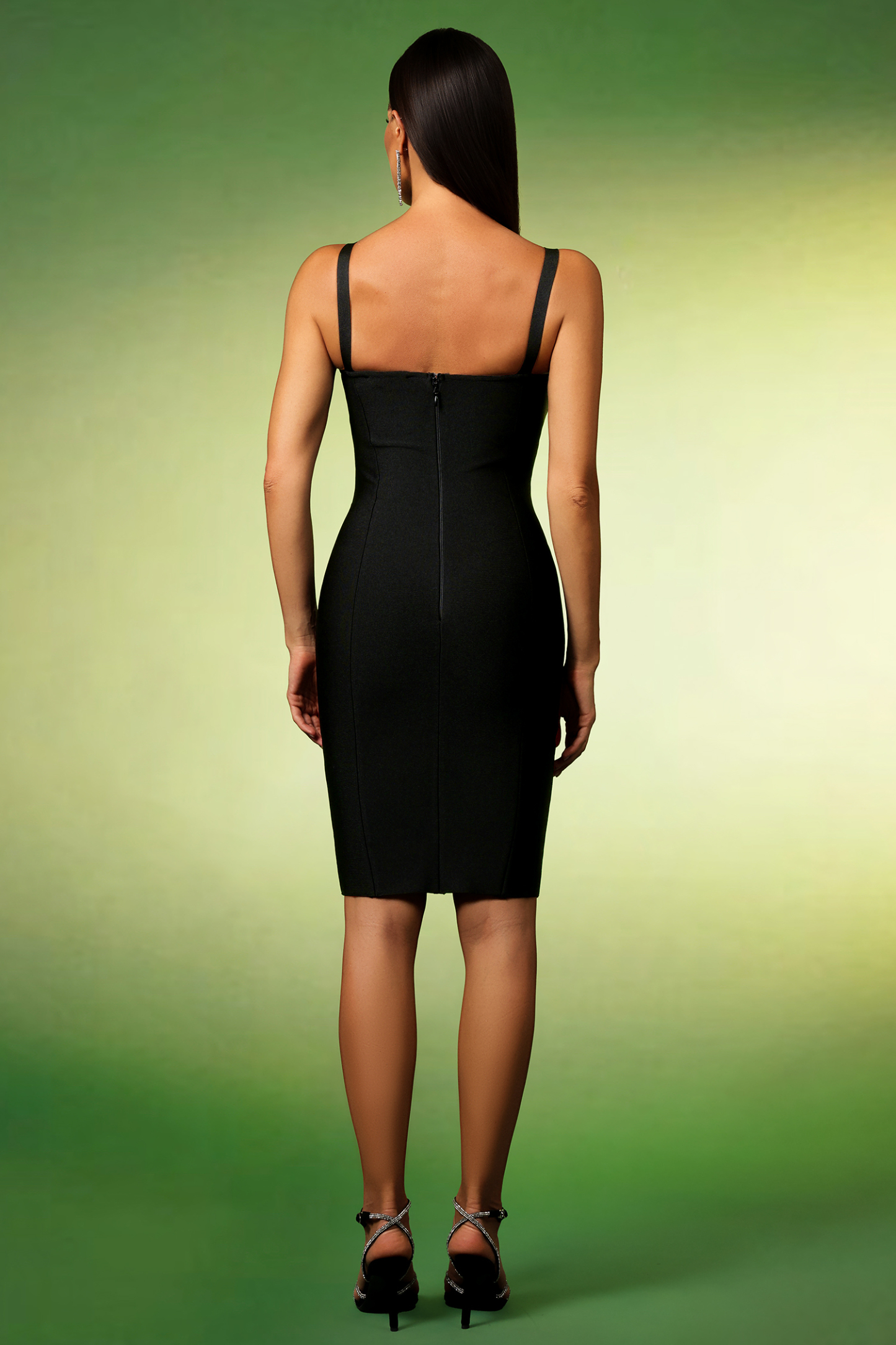 Lauren Sleeveless Diamond Tassels Bandage Mini Dress