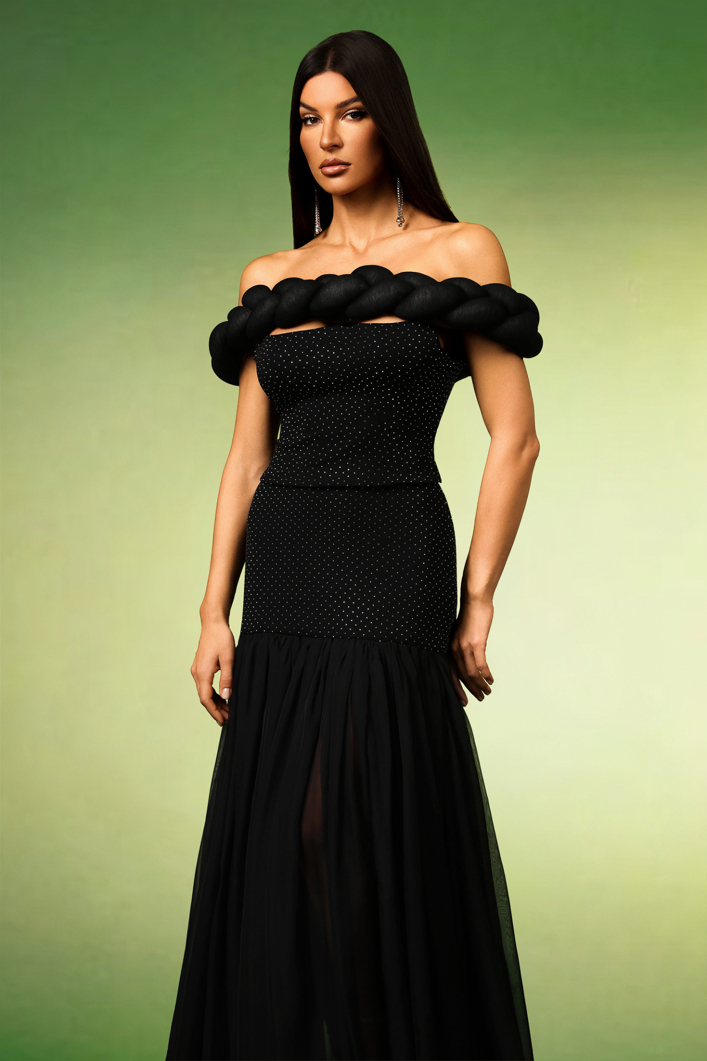 ワンピース maison celon sleeveless silhouette dress v silhouette dress maison celon