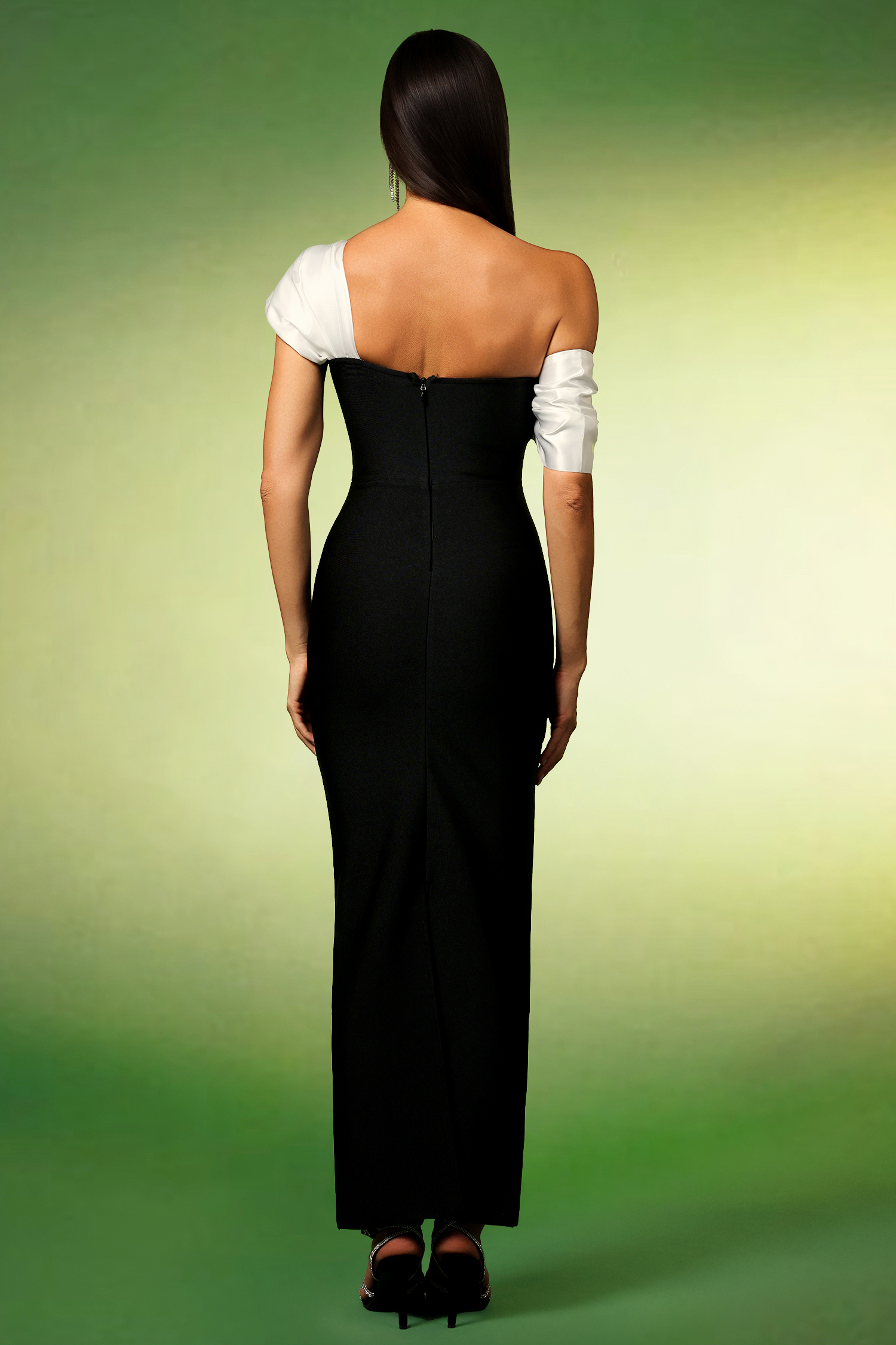 Kylli Off The Shoulder Sleeveless Diamond Bandage Midi Dress