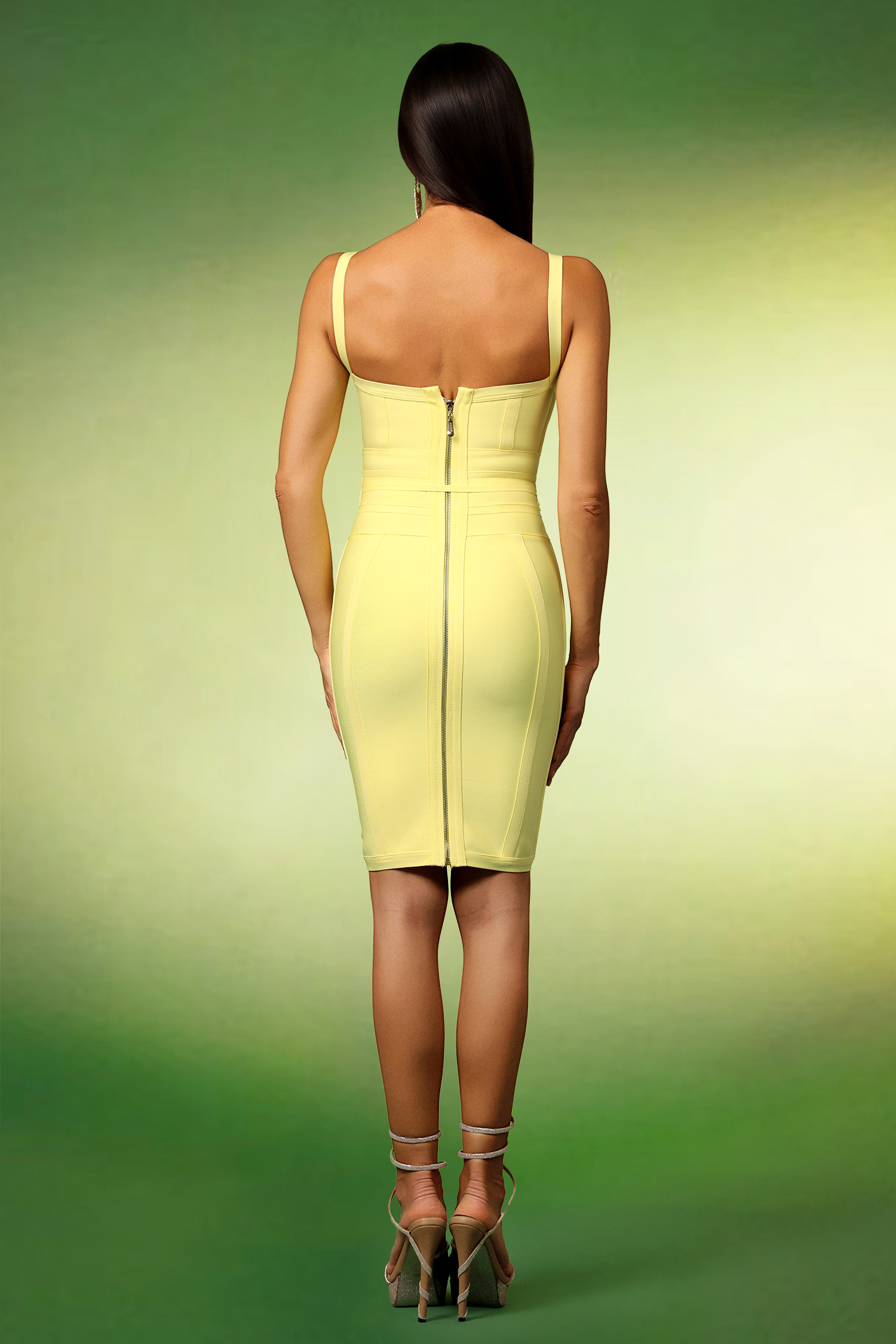 Sierra Sleeveless V-Neck Bandage Midi Dress
