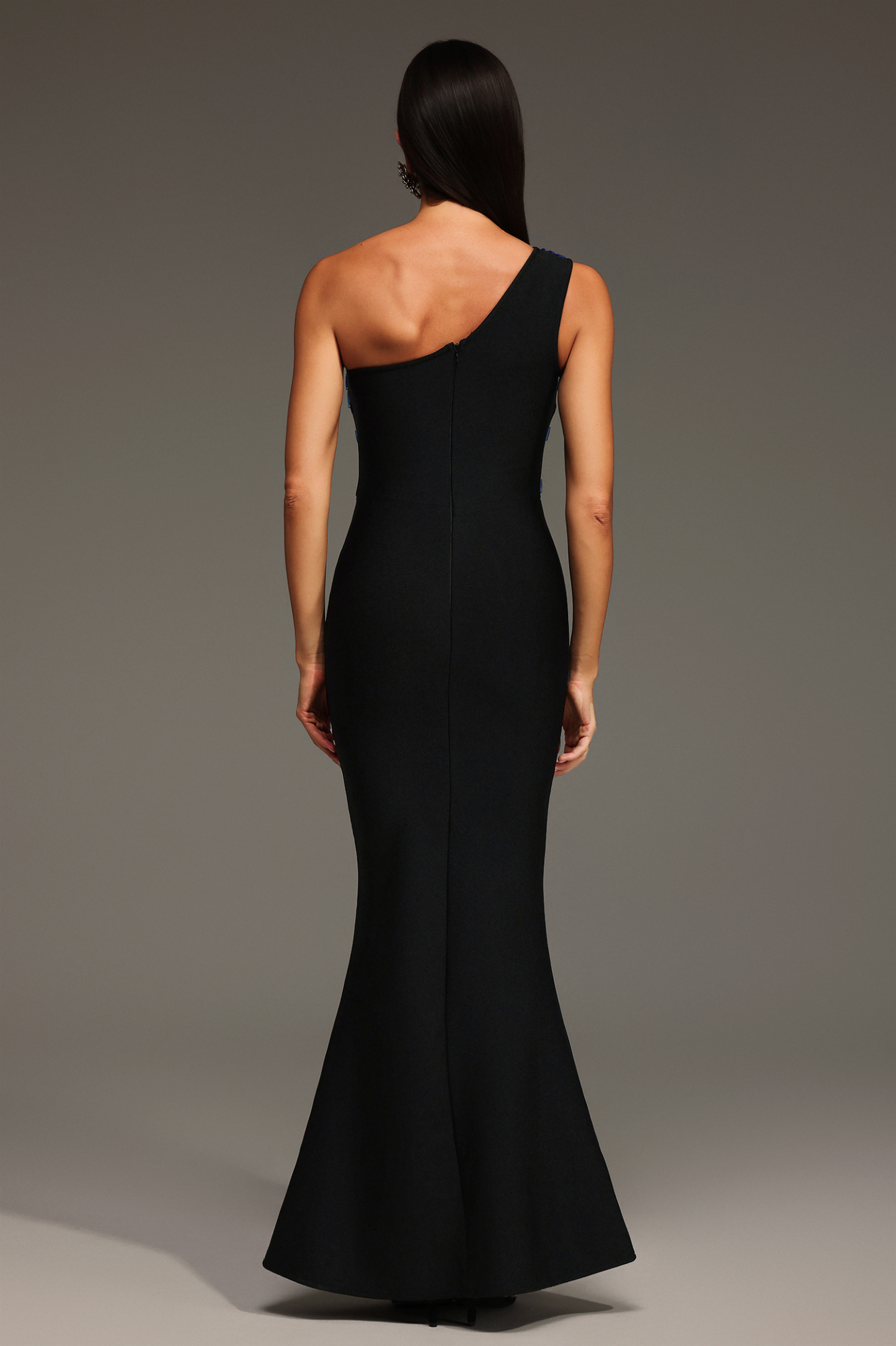 Vella One Shoulder Sleeveless Diamond Bandage Maxi Dress